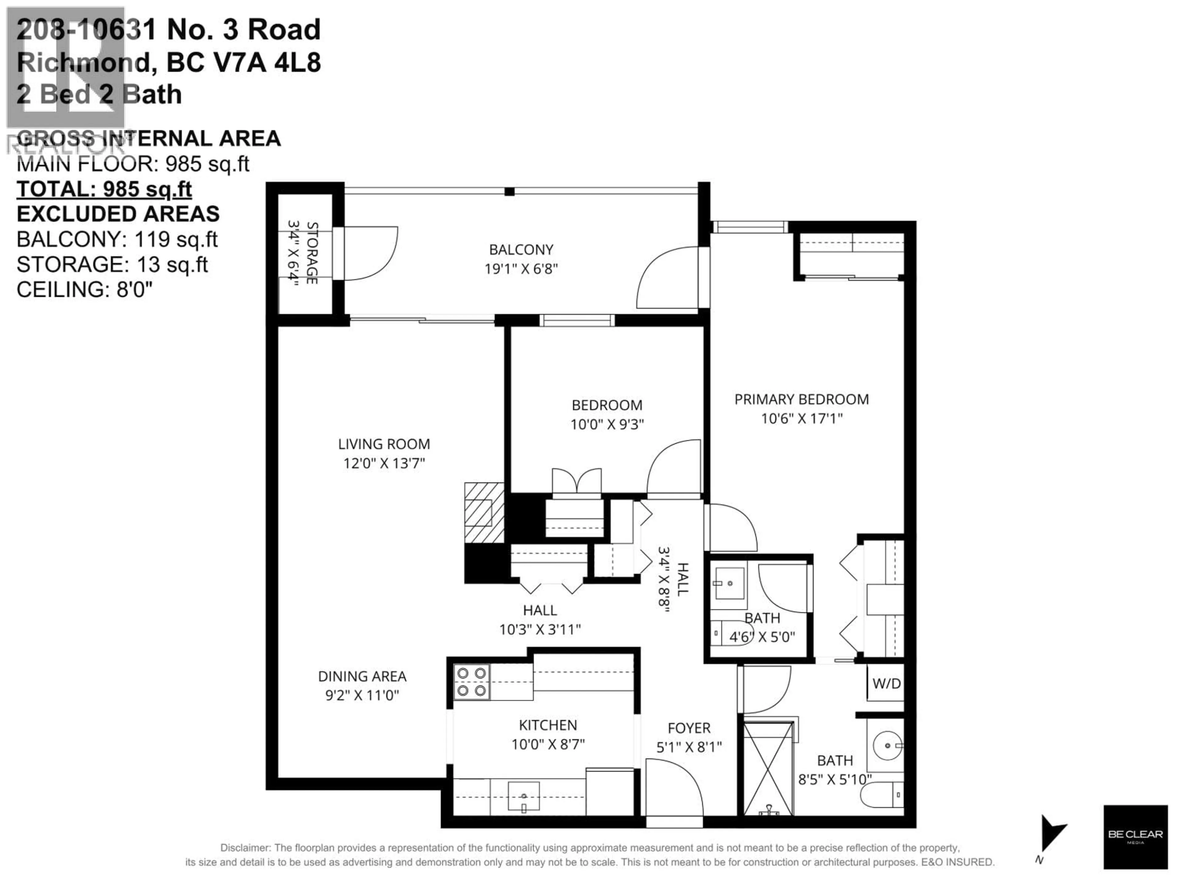 Floor plan for 208 - 10631 NO. 3 ROAD, Richmond British Columbia V7A4L8