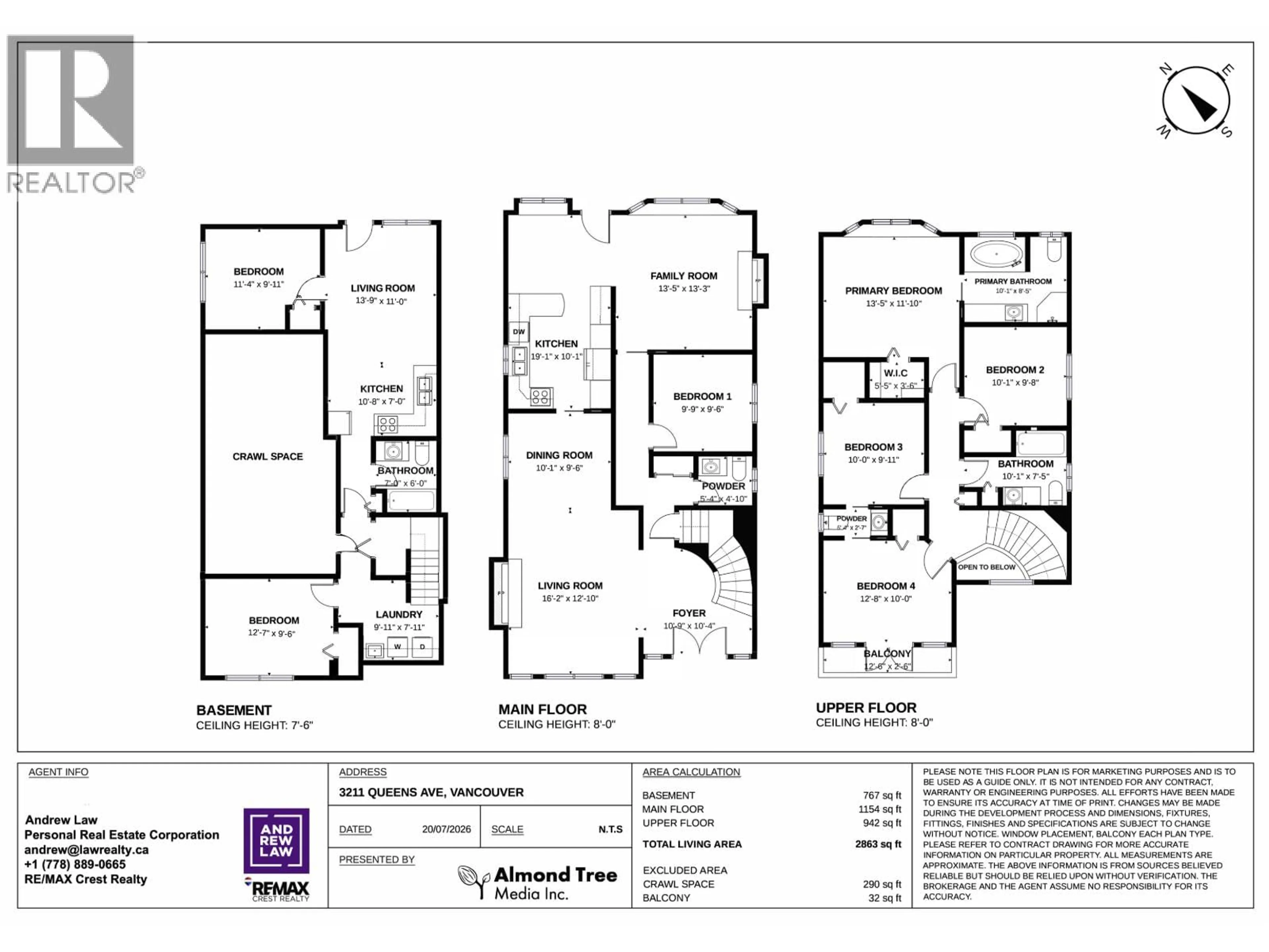 Floor plan for 3211 QUEENS AVENUE, Vancouver British Columbia V5R4T7