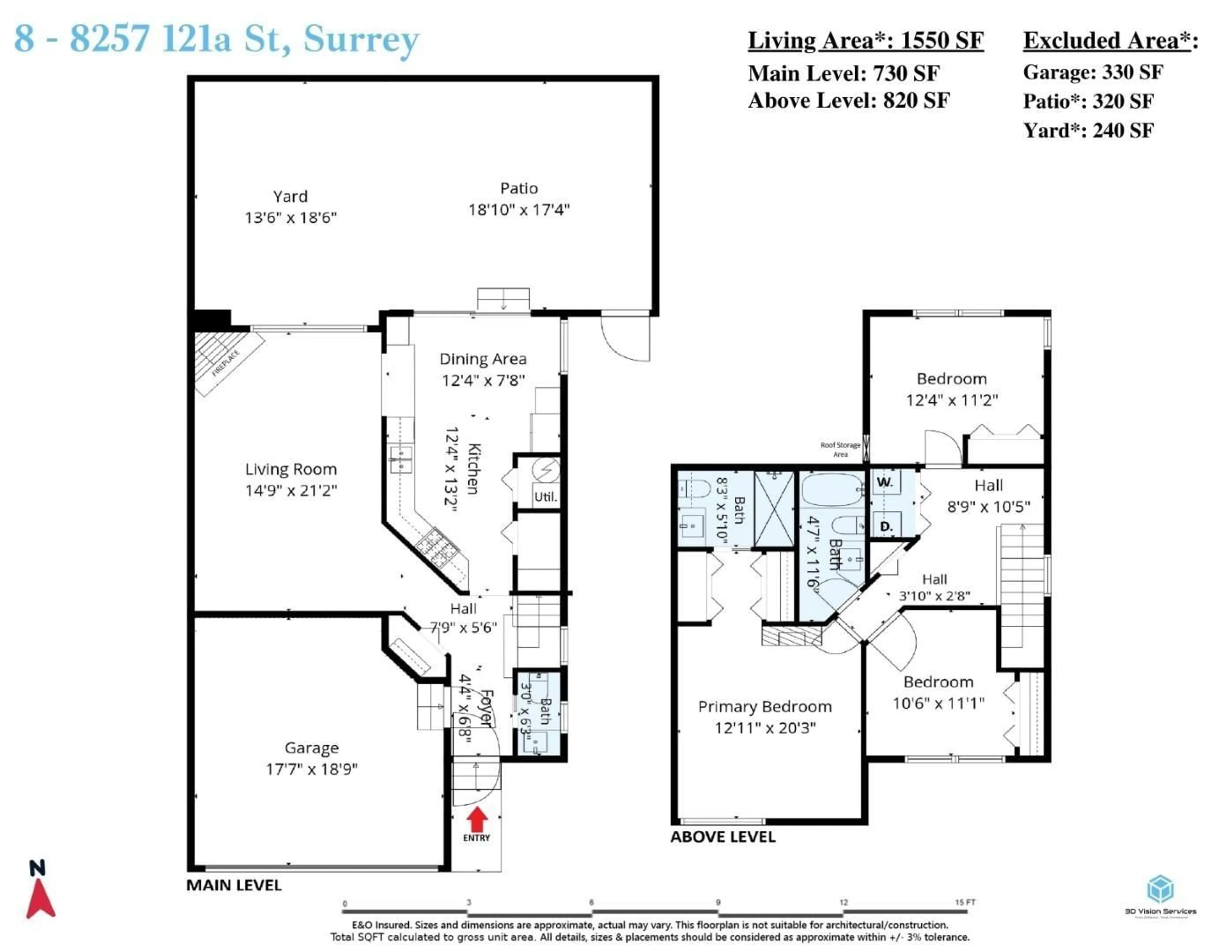 Floor plan for 8 - 8257 121A STREET, Surrey British Columbia V3W3R4