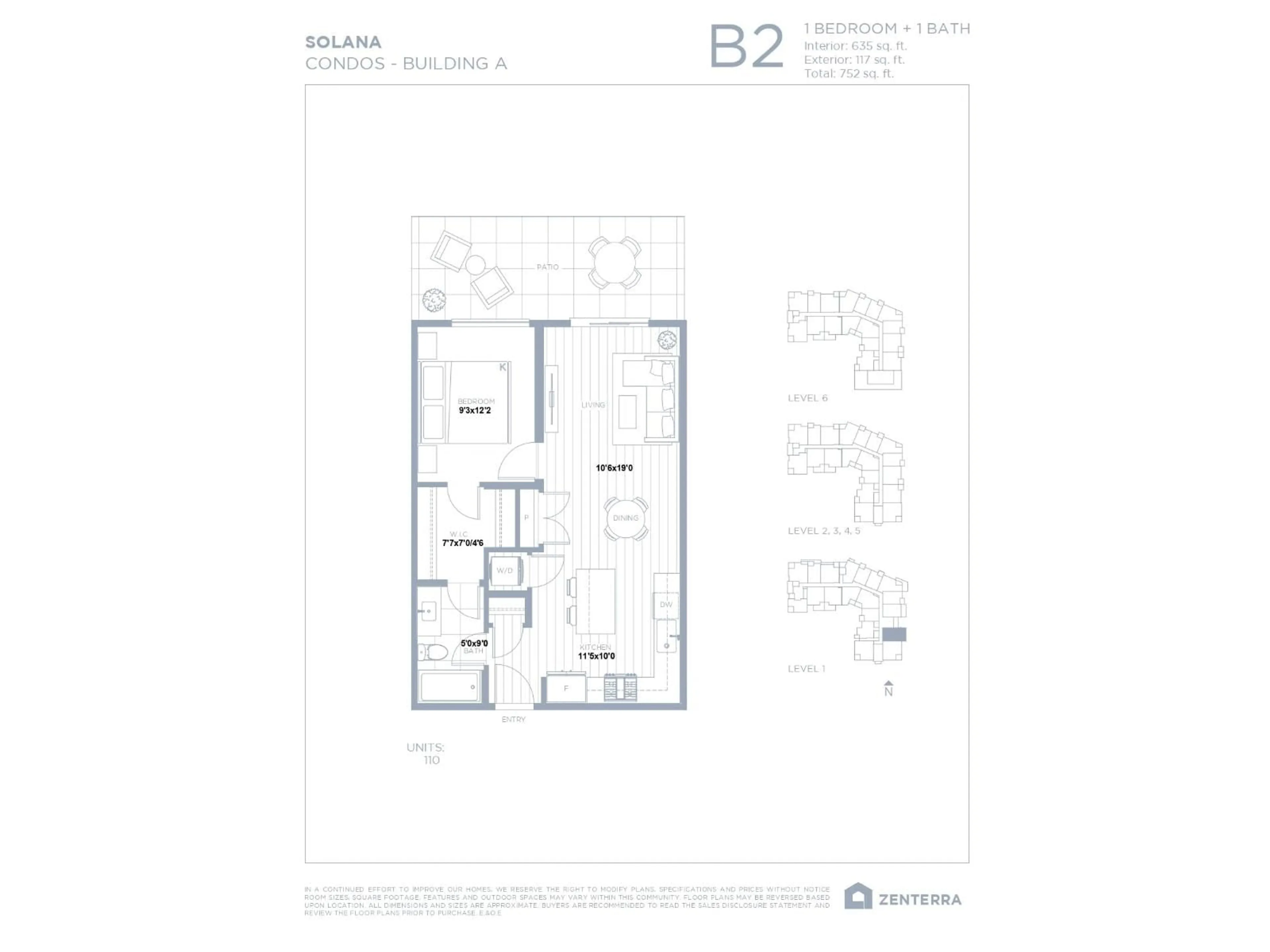 Floor plan for A110 - 19958 77 AVENUE, Langley British Columbia V0V0V0