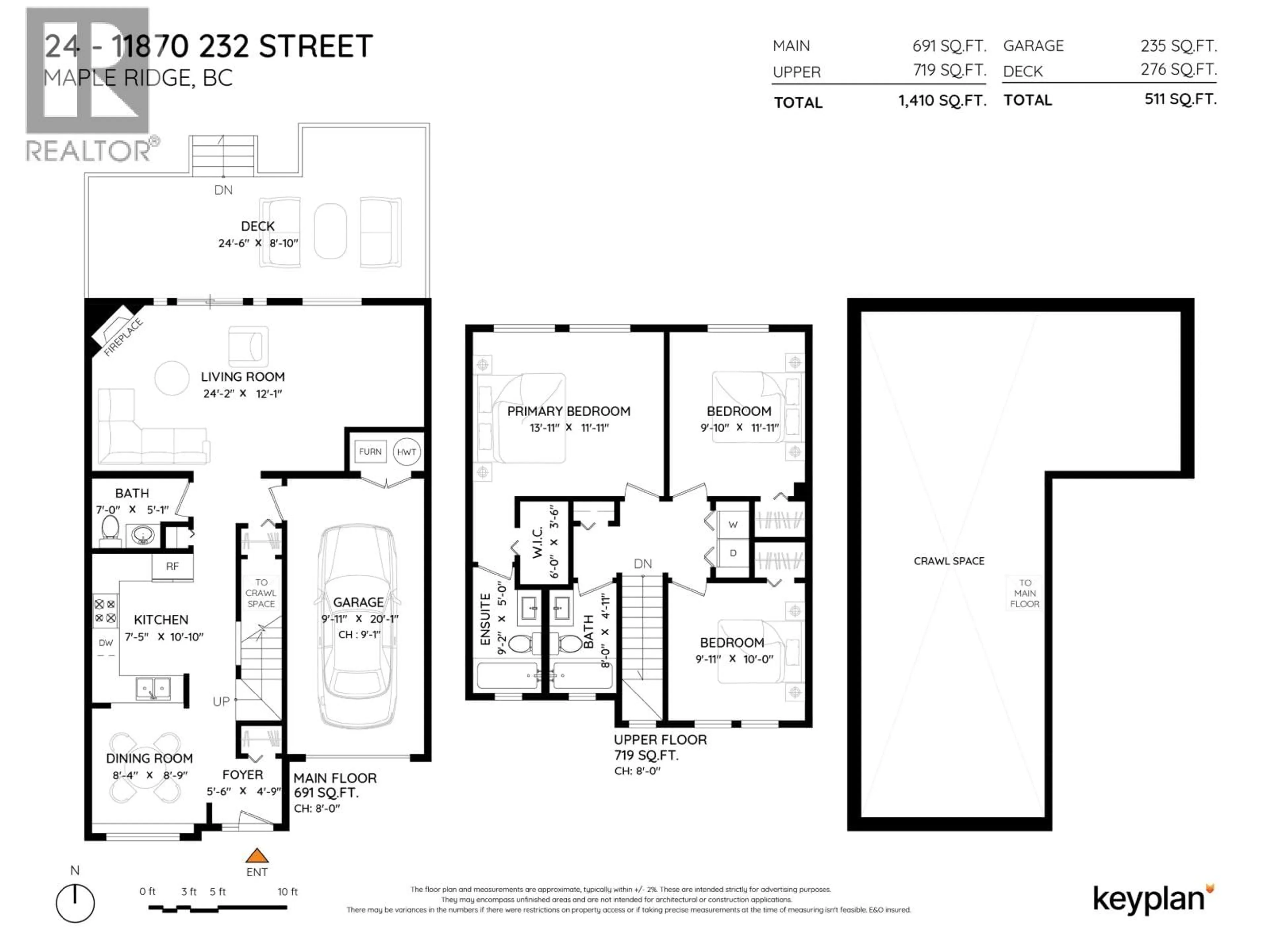 Floor plan for 24 - 11870 232 STREET, Maple Ridge British Columbia V2X6S9