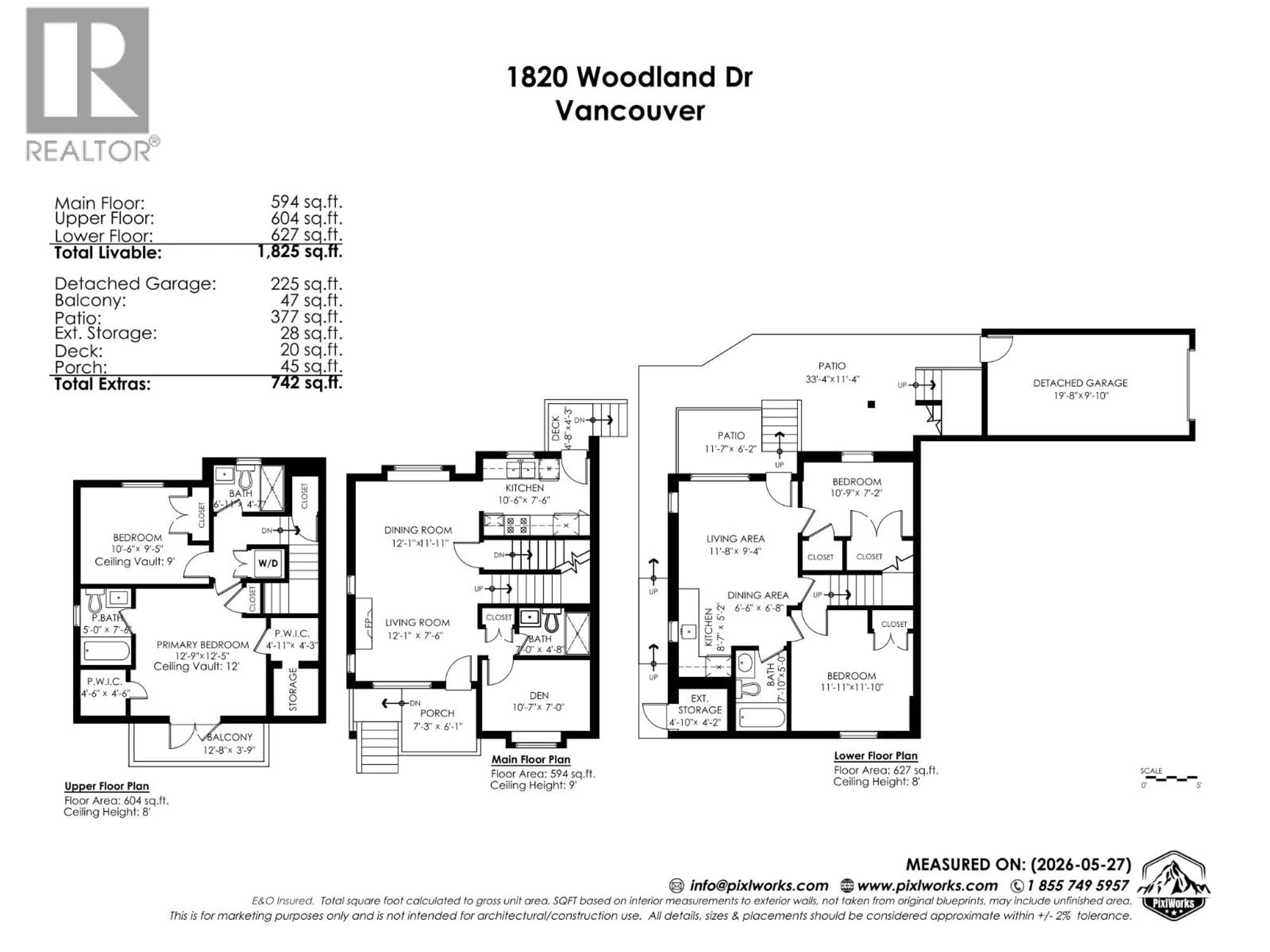Floor plan for 1820 WOODLAND DRIVE, Vancouver British Columbia V5N3N7