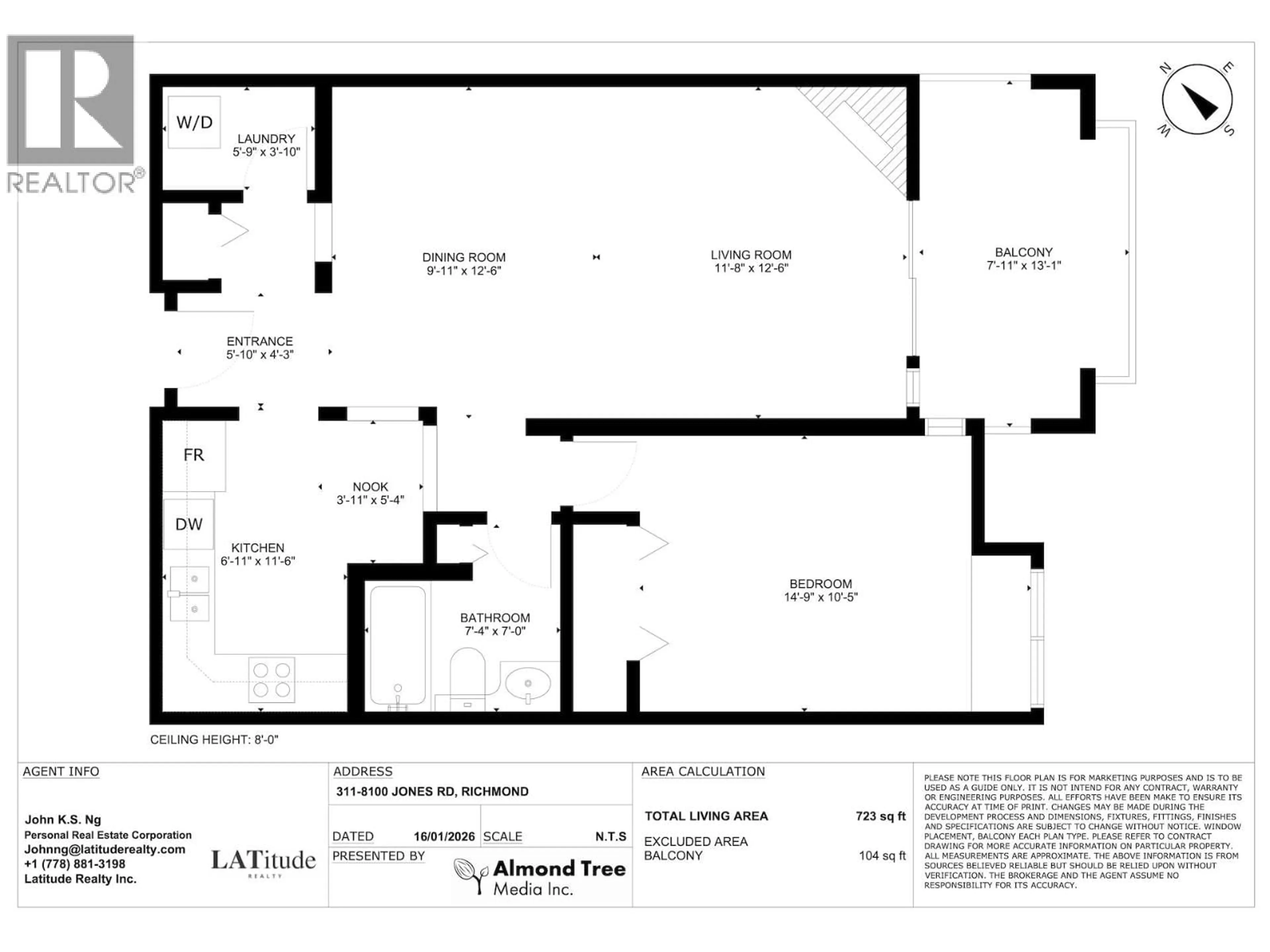 Floor plan for 311 - 8100 JONES ROAD, Richmond British Columbia V6Y4B1