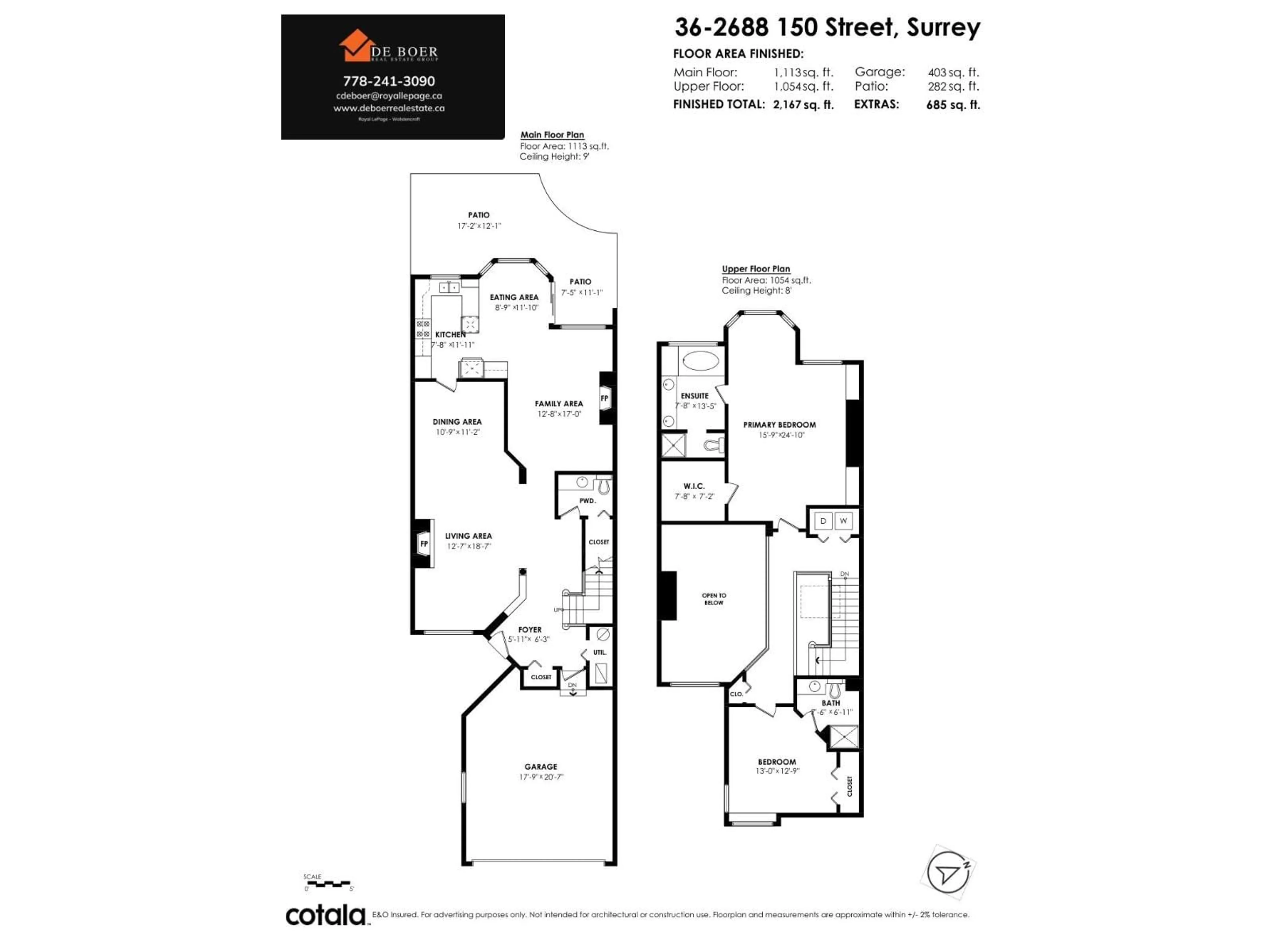 Floor plan for 36 - 2688 150 STREET, Surrey British Columbia V4A1P1