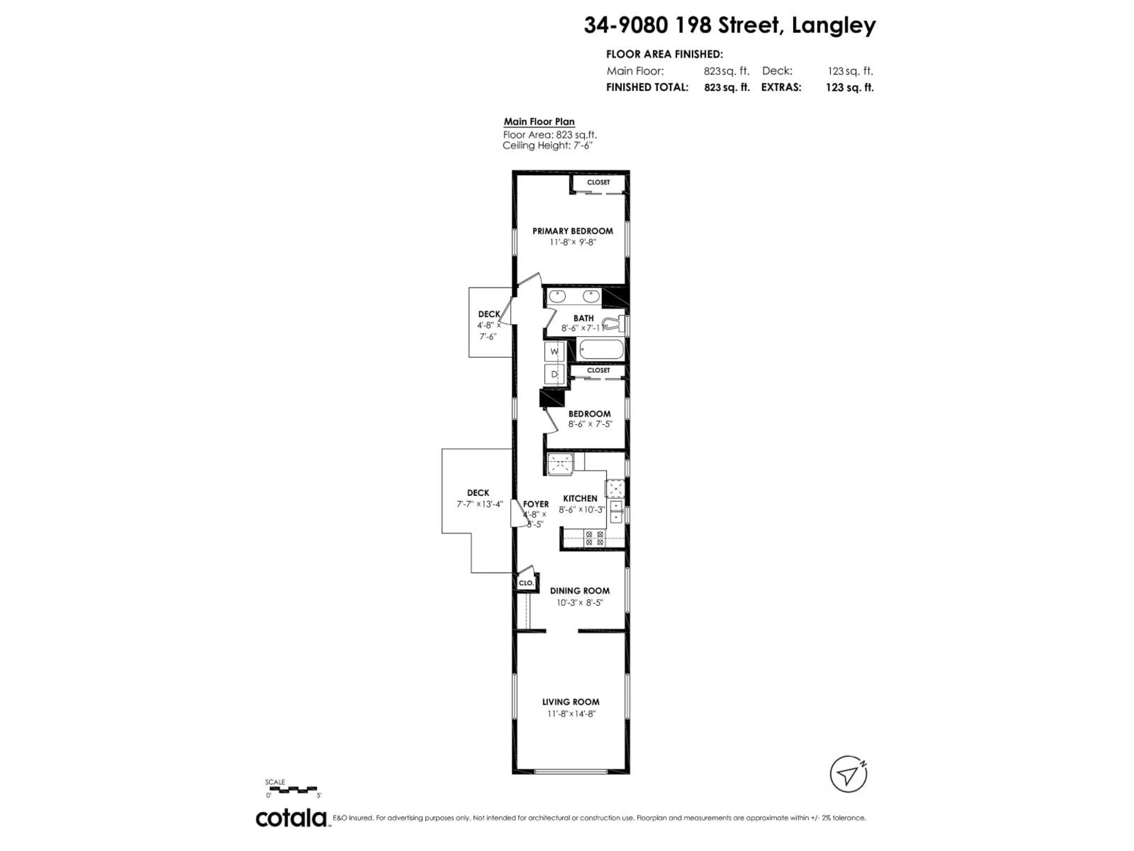 Floor plan for 34 - 9080 198 STREET, Langley British Columbia V1M3A8