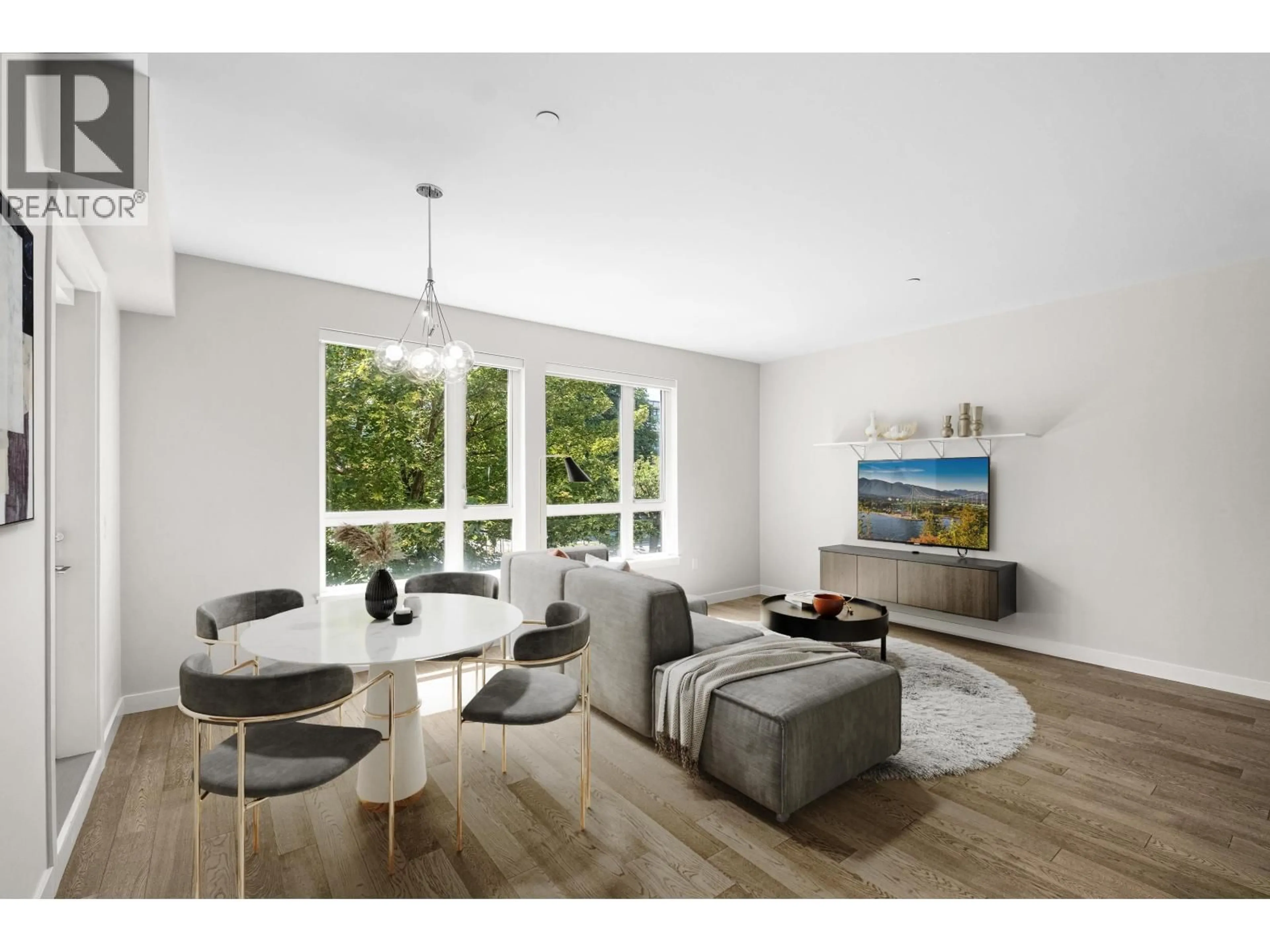 Living room with furniture, wood/laminate floor for 204 - 4080 YUKON STREET, Vancouver British Columbia V5Y0L4