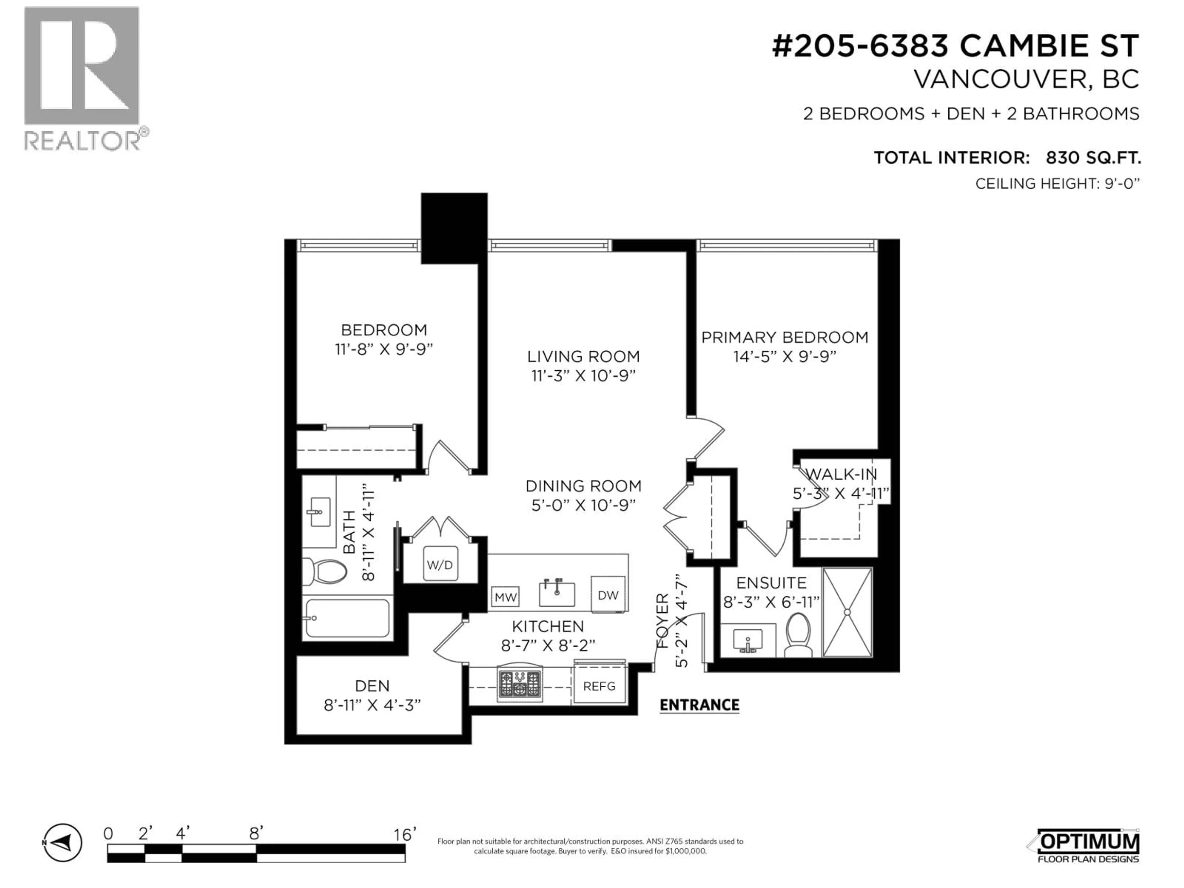 Floor plan for 205 - 6383 CAMBIE STREET, Vancouver British Columbia V5Z3B2