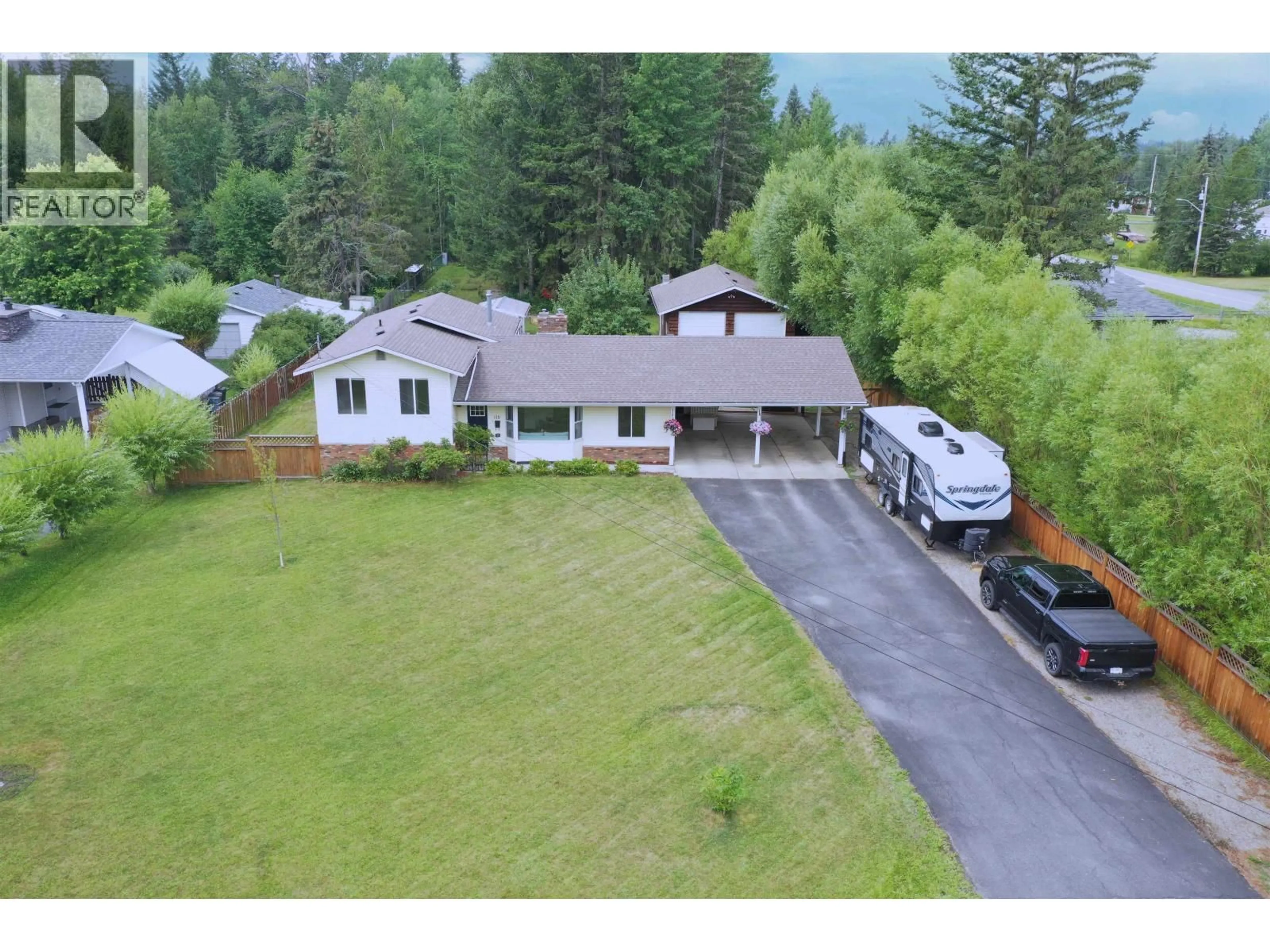 A pic from outside/outdoor area/front of a property/back of a property/a pic from drone, mountain view for 115 BREARS ROAD, Quesnel British Columbia V2J4G3