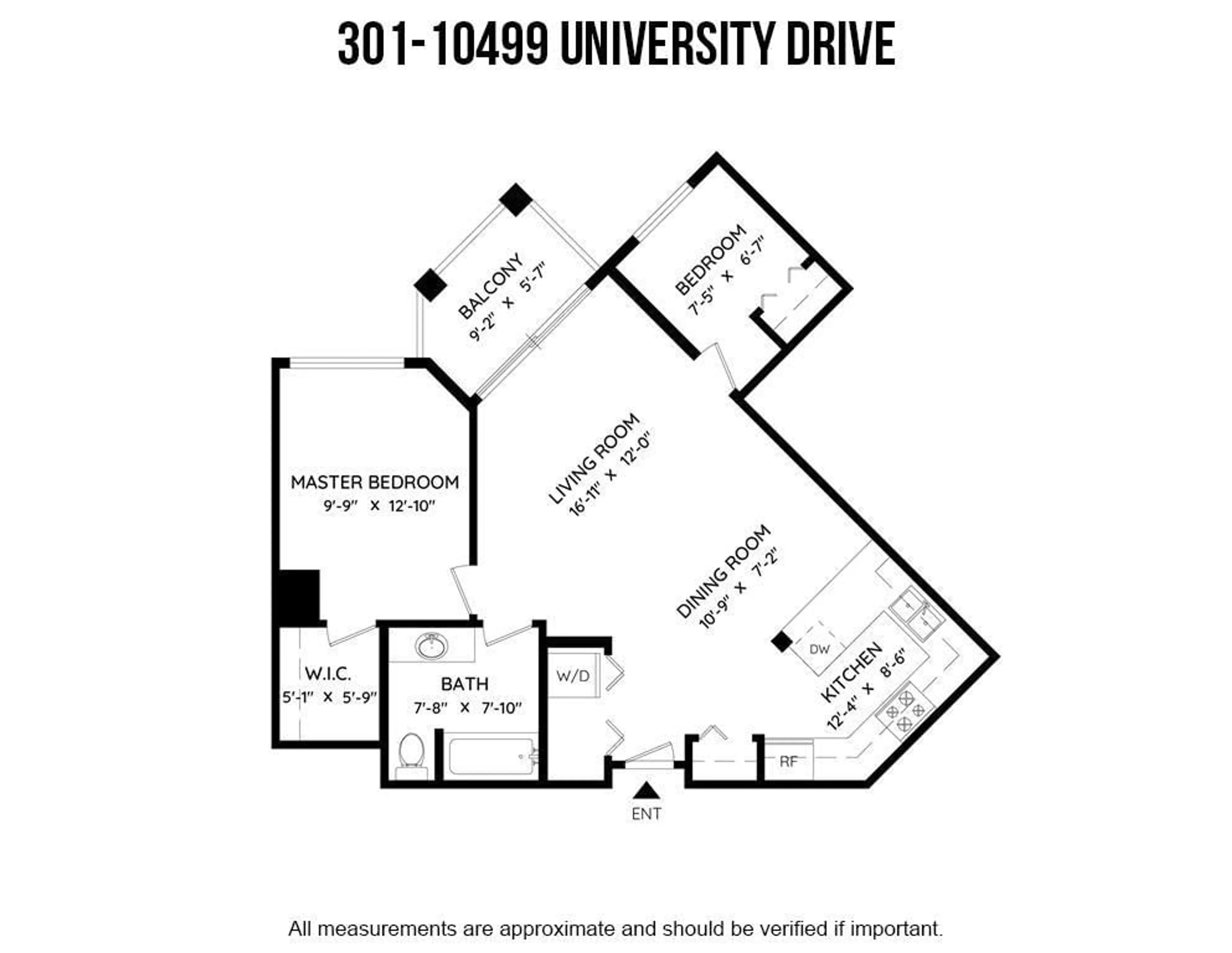Floor plan for 301 - 10499 UNIVERSITY DRIVE, Surrey British Columbia V3T0A4
