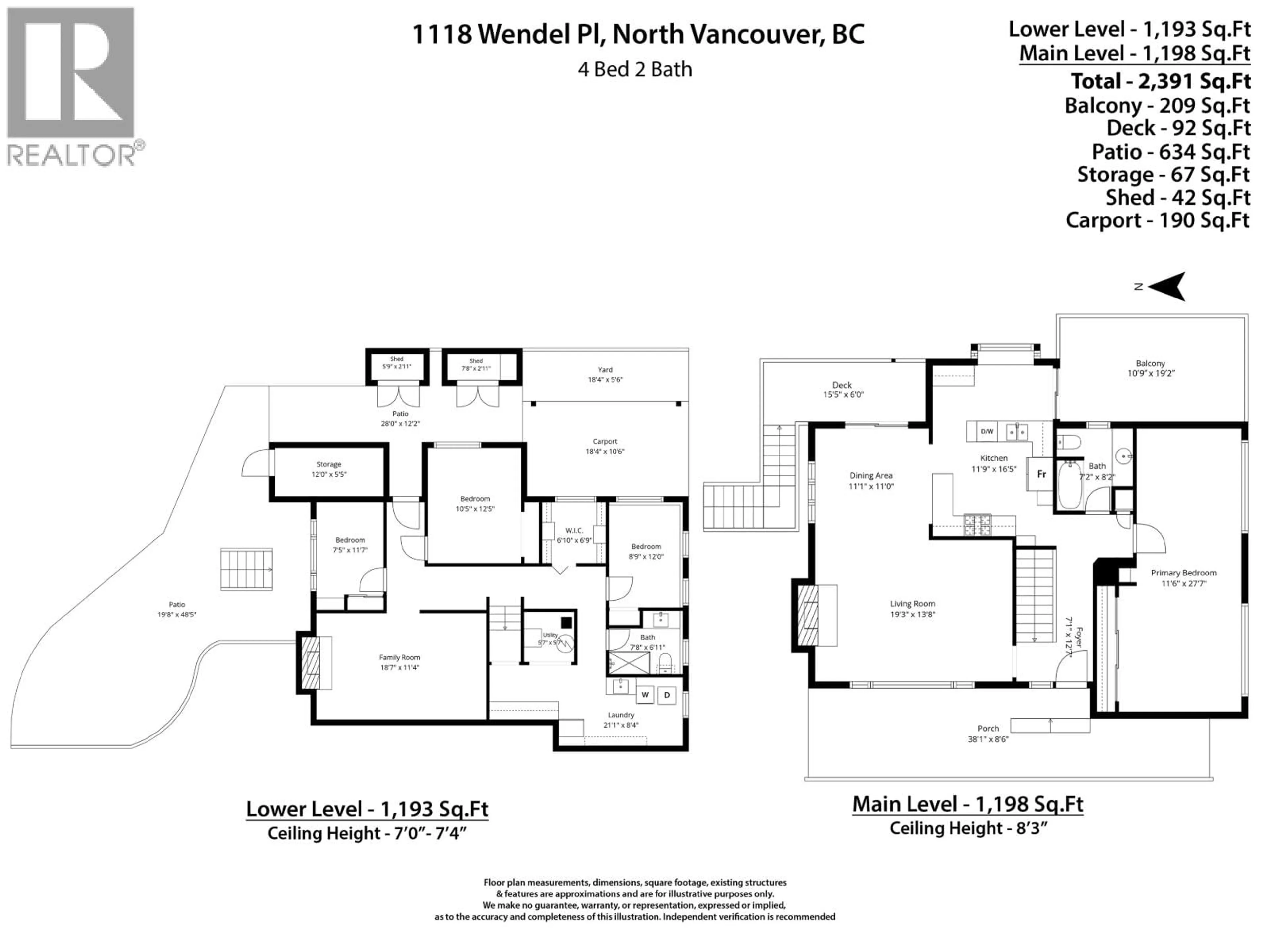 Floor plan for 1118 WENDEL PLACE, North Vancouver British Columbia V7K2W1
