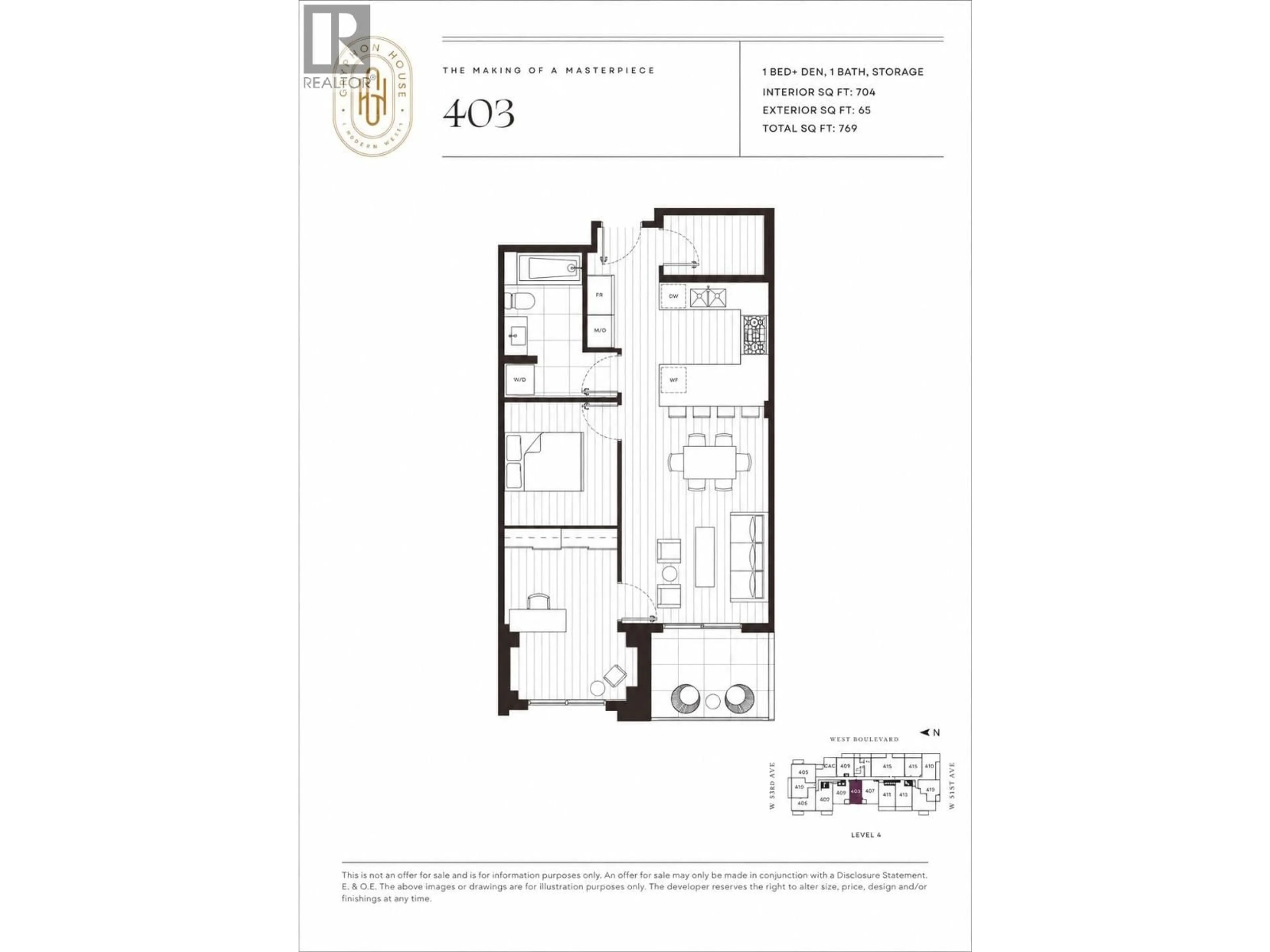 Floor plan for 403 - 2105 46TH AVENUE, Vancouver British Columbia V6M0E8
