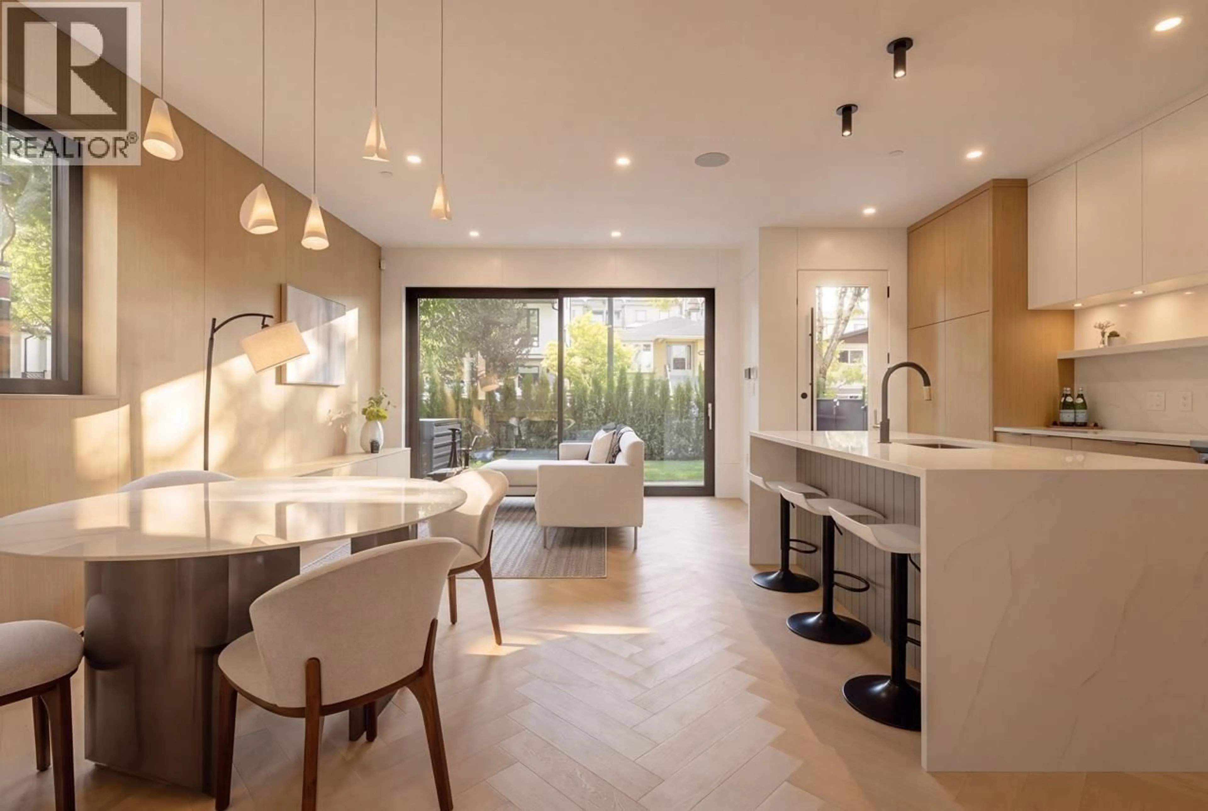Contemporary kitchen, ceramic/tile floor for 1 - 4956 CHESTER STREET, Vancouver British Columbia V5W3A8