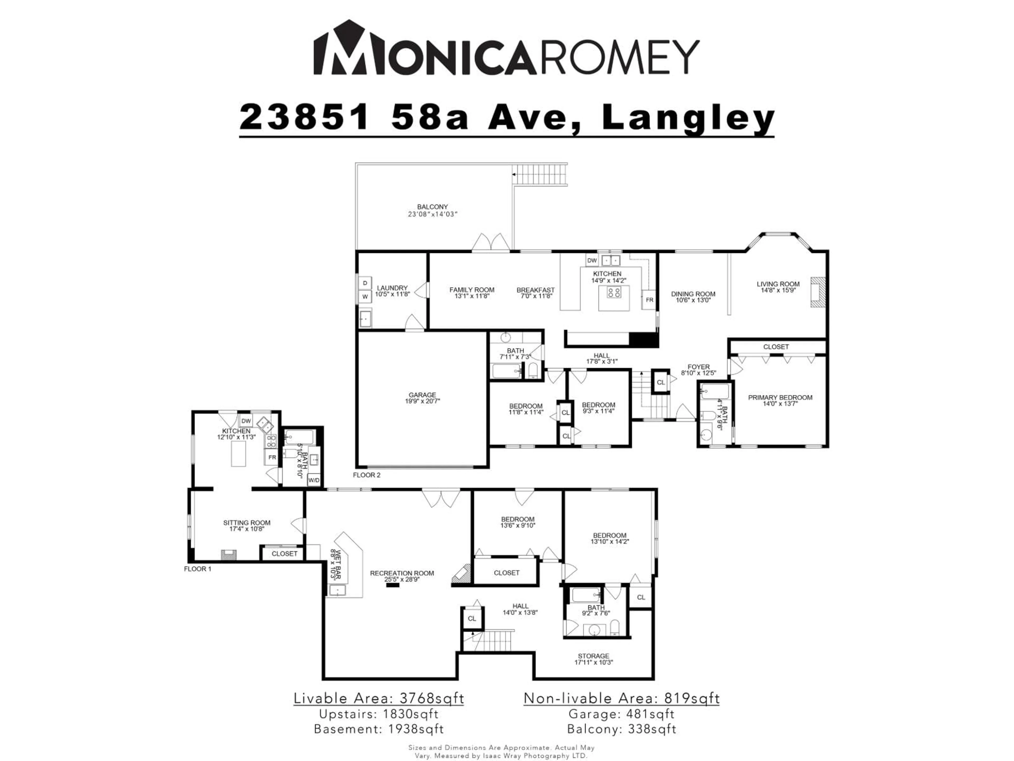 Floor plan for 23851 58A AVENUE, Langley British Columbia V2Z1A5