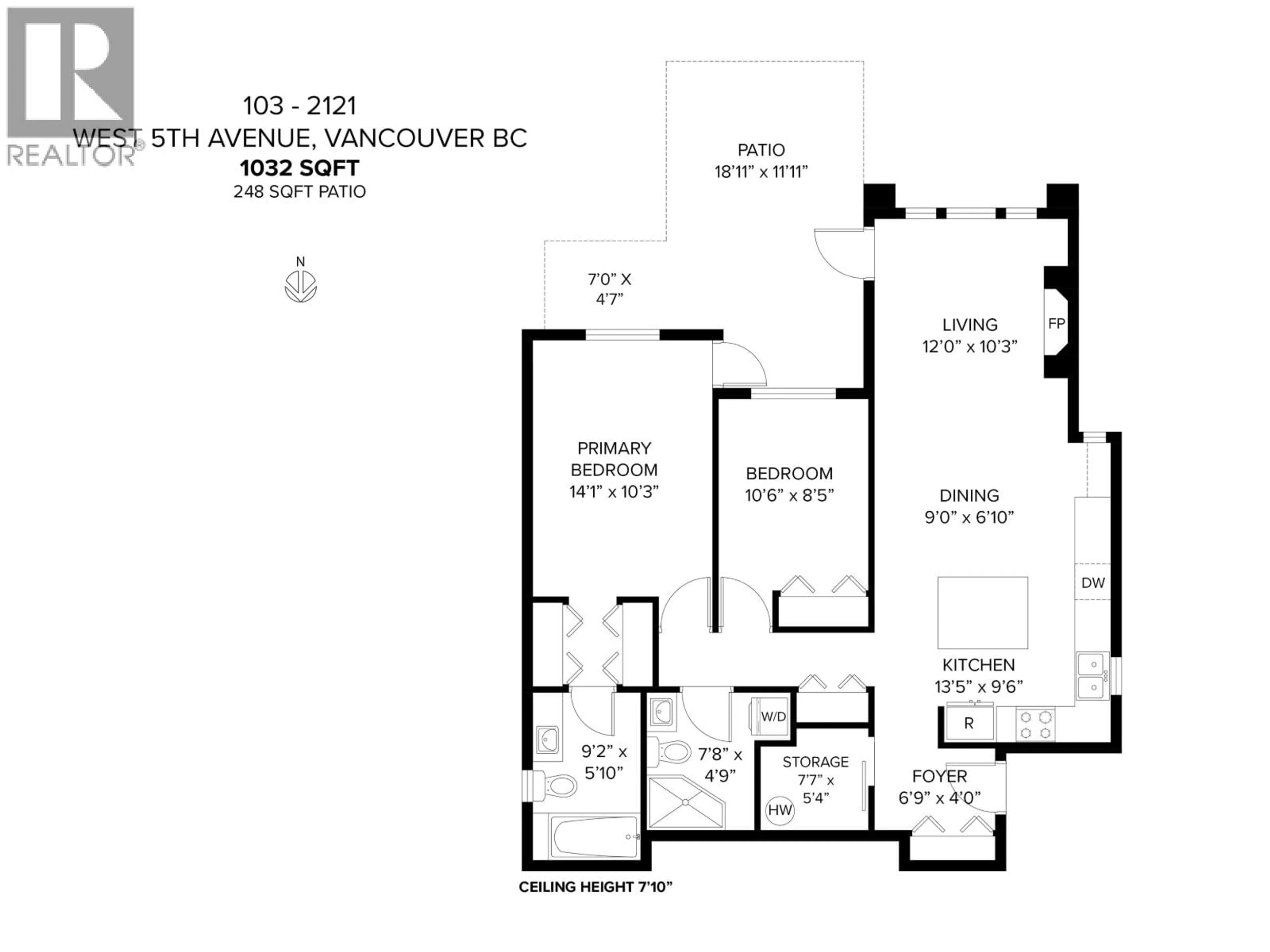 Floor plan for 103 - 2121 5TH AVENUE, Vancouver British Columbia V6K1S1