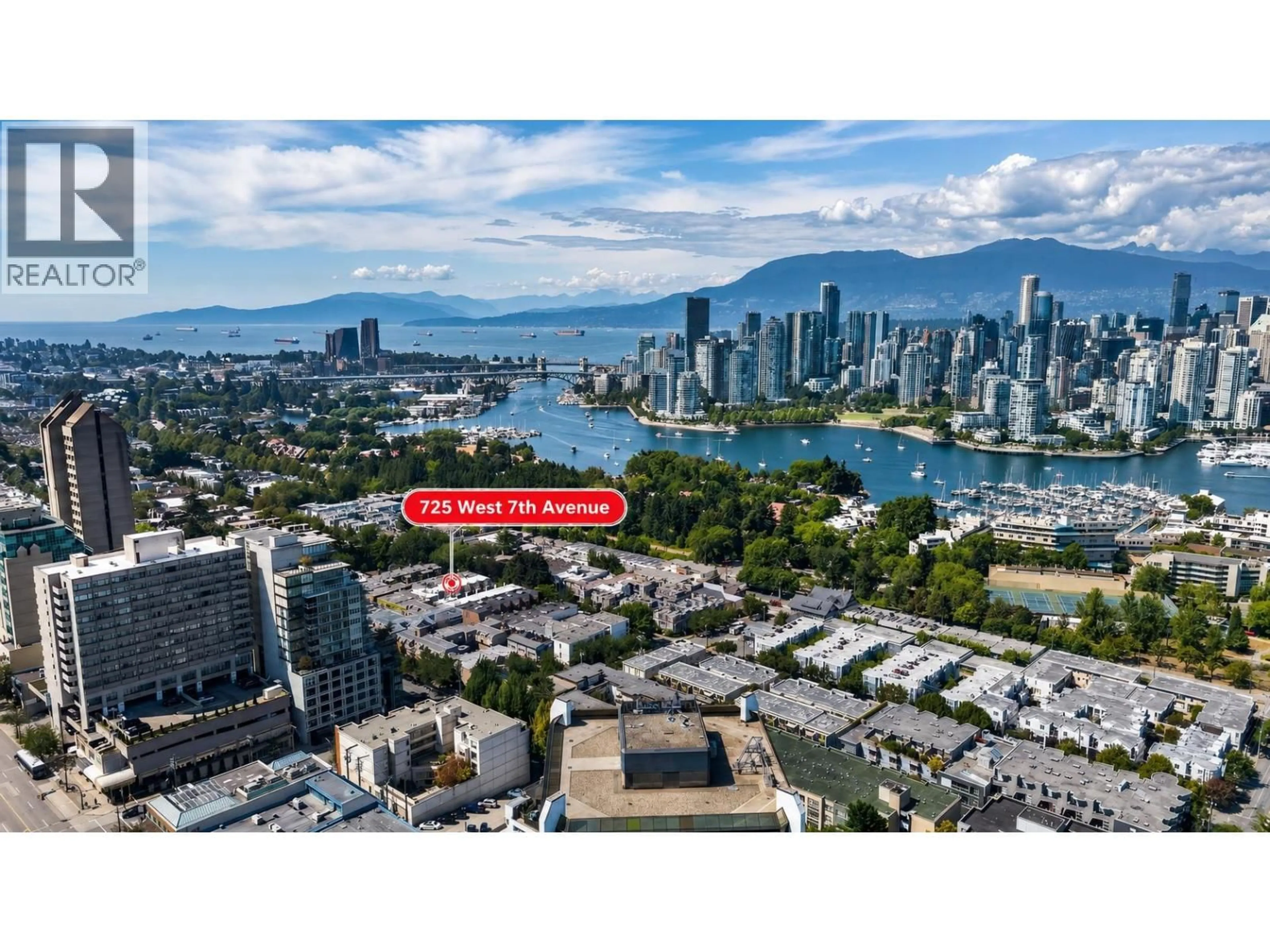 A pic from outside/outdoor area/front of a property/back of a property/a pic from drone, water/lake/river/ocean view for 202 - 725 W 7TH AVENUE, Vancouver British Columbia V5Z1B9