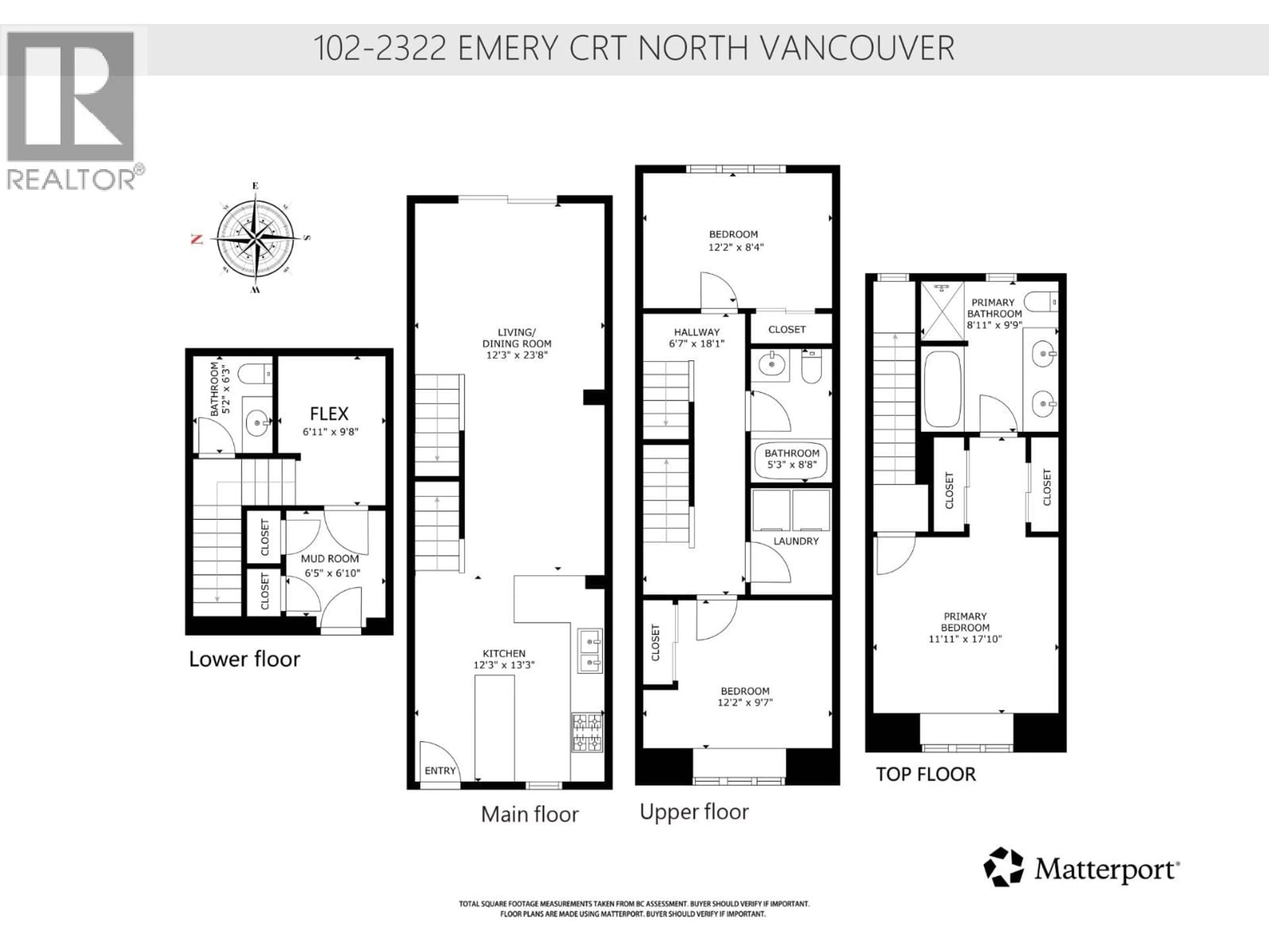 Floor plan for 102 - 2322 EMERY COURT, Vancouver British Columbia V7J0G3