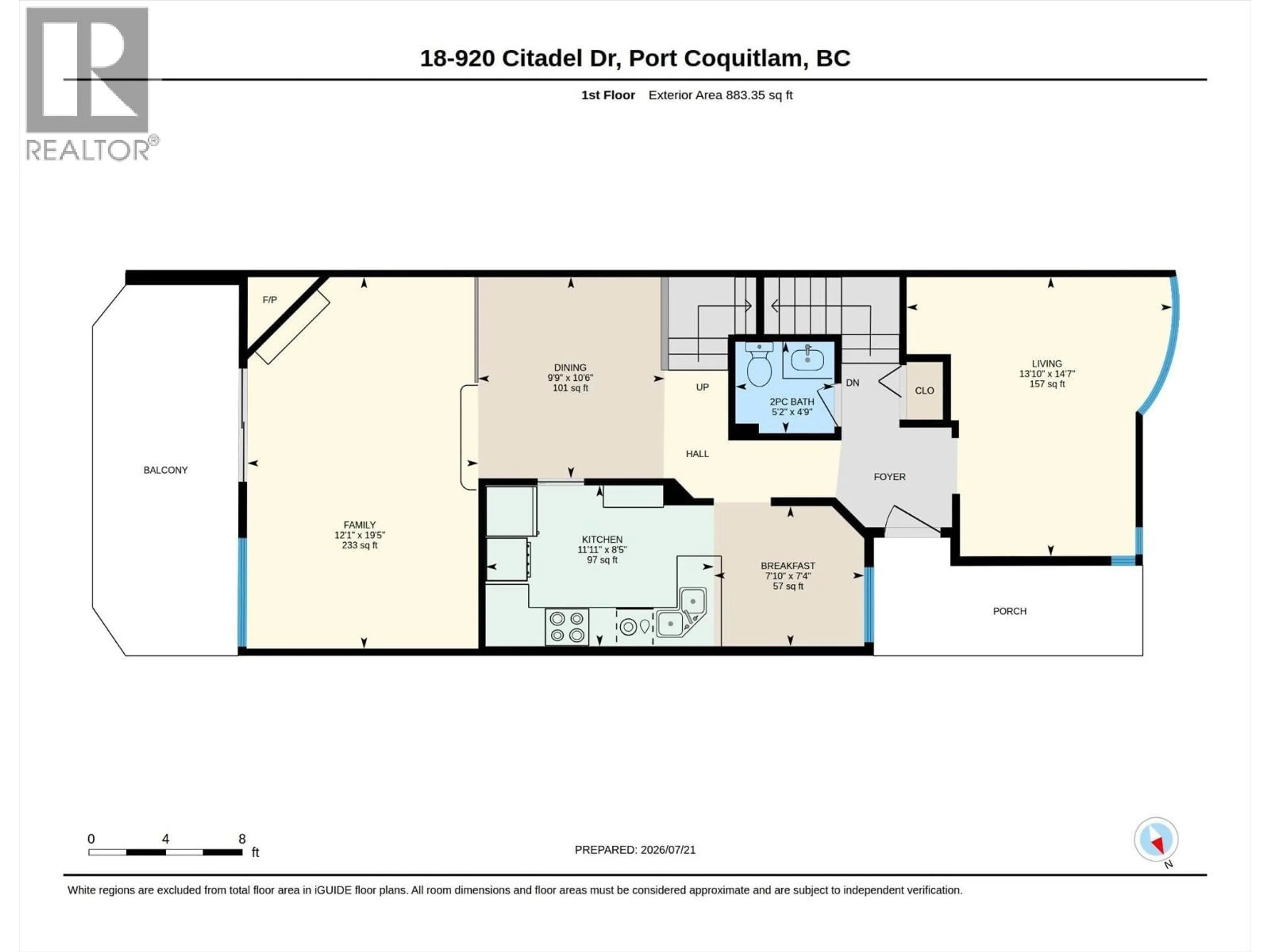 Floor plan for 18 - 920 CITADEL DRIVE, Port Coquitlam British Columbia V3C5X8