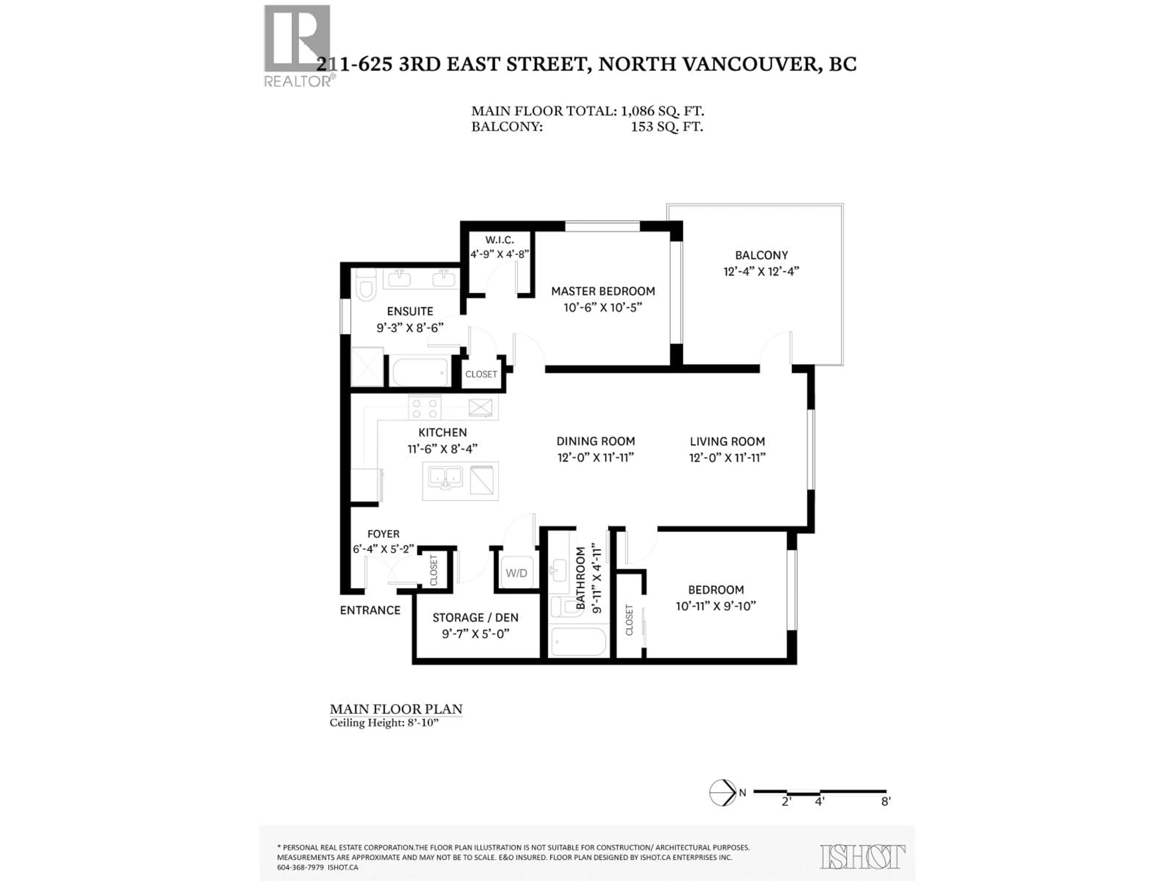 Floor plan for 211 - 625 3RD STREET, North Vancouver British Columbia V7L1G6