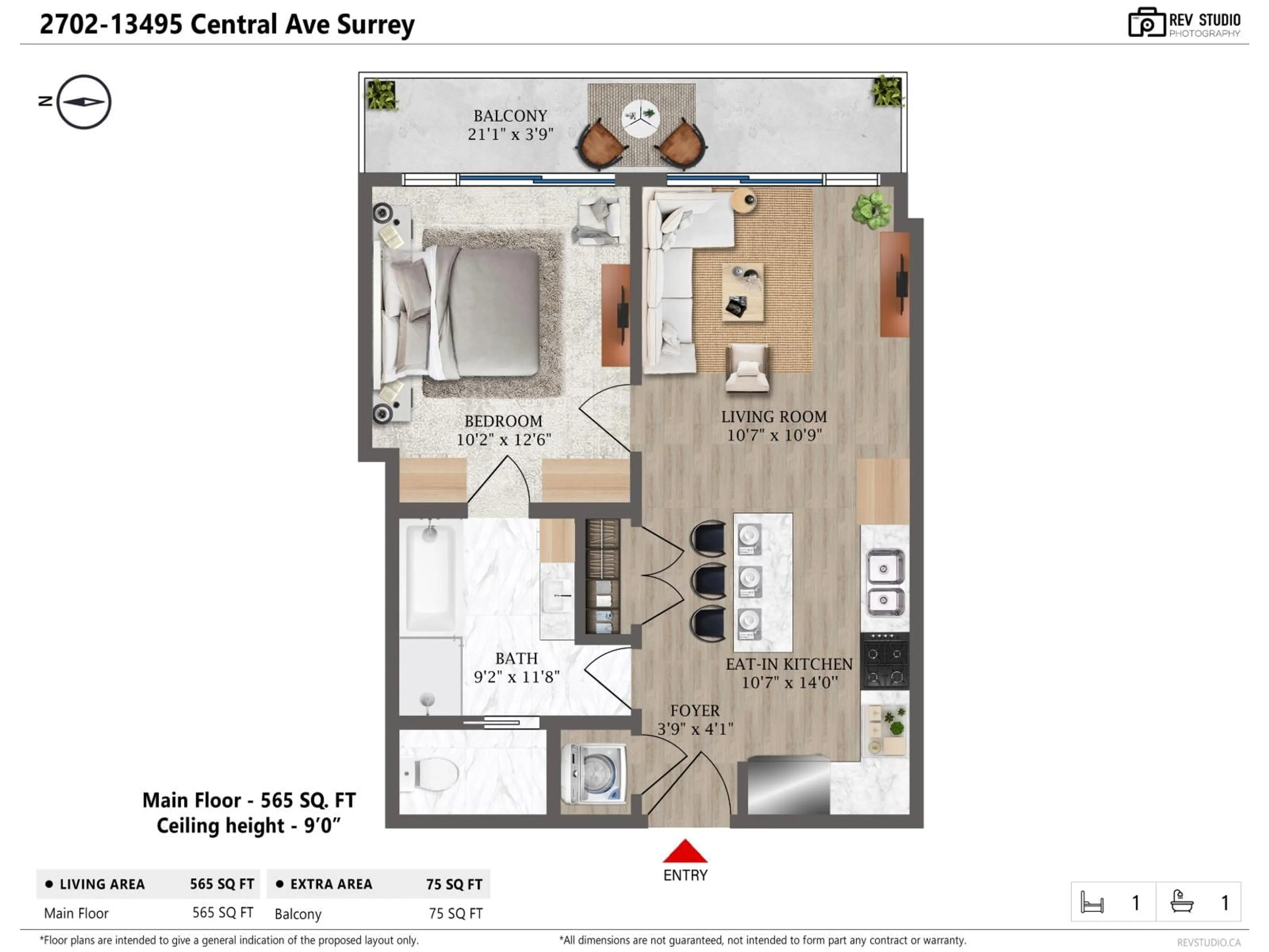 Floor plan for 2702 - 13495 CENTRAL AVENUE, Surrey British Columbia V3T0K2
