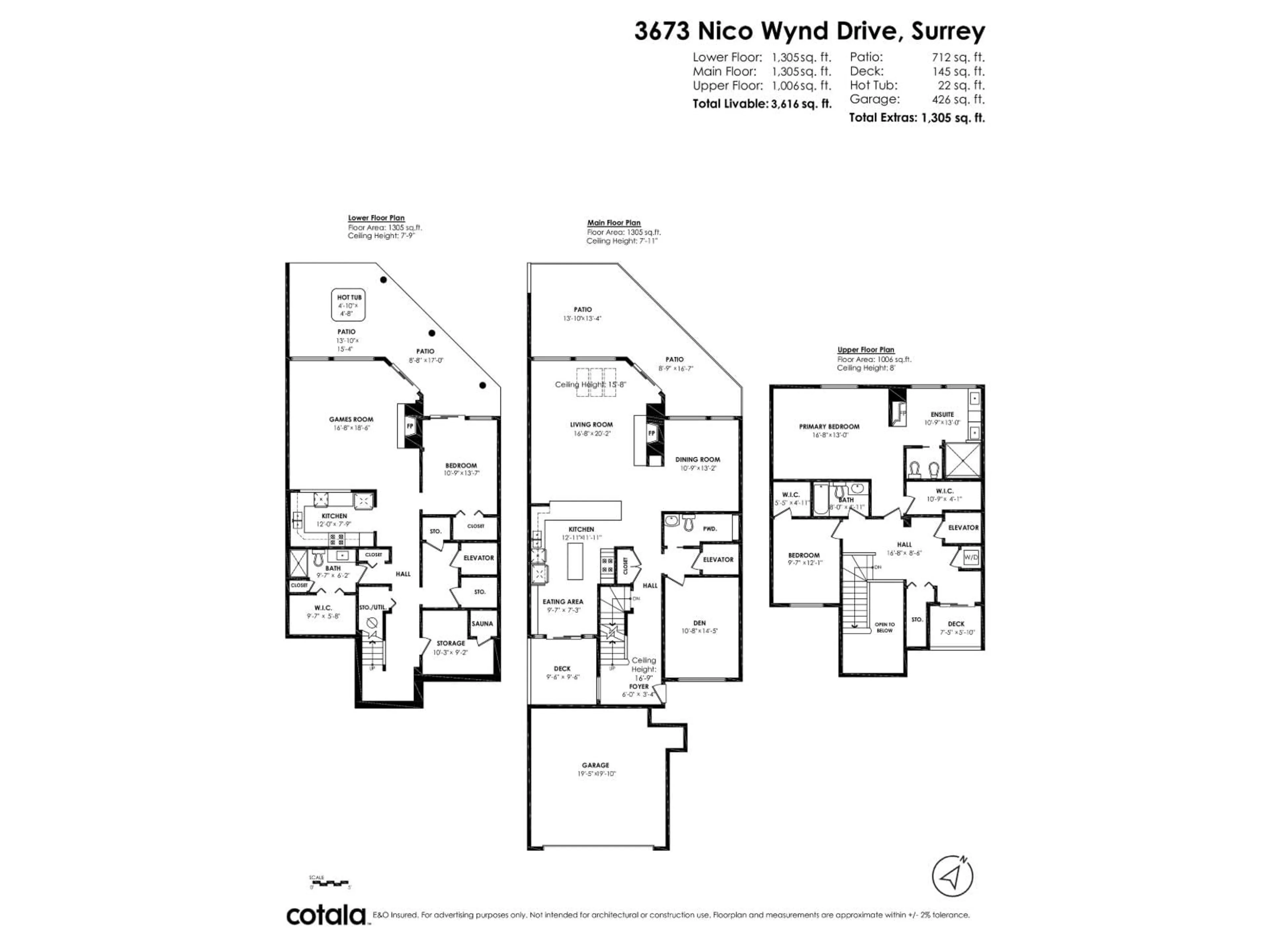 Floor plan for 3673 NICO WYND DRIVE, Surrey British Columbia V4P1J1
