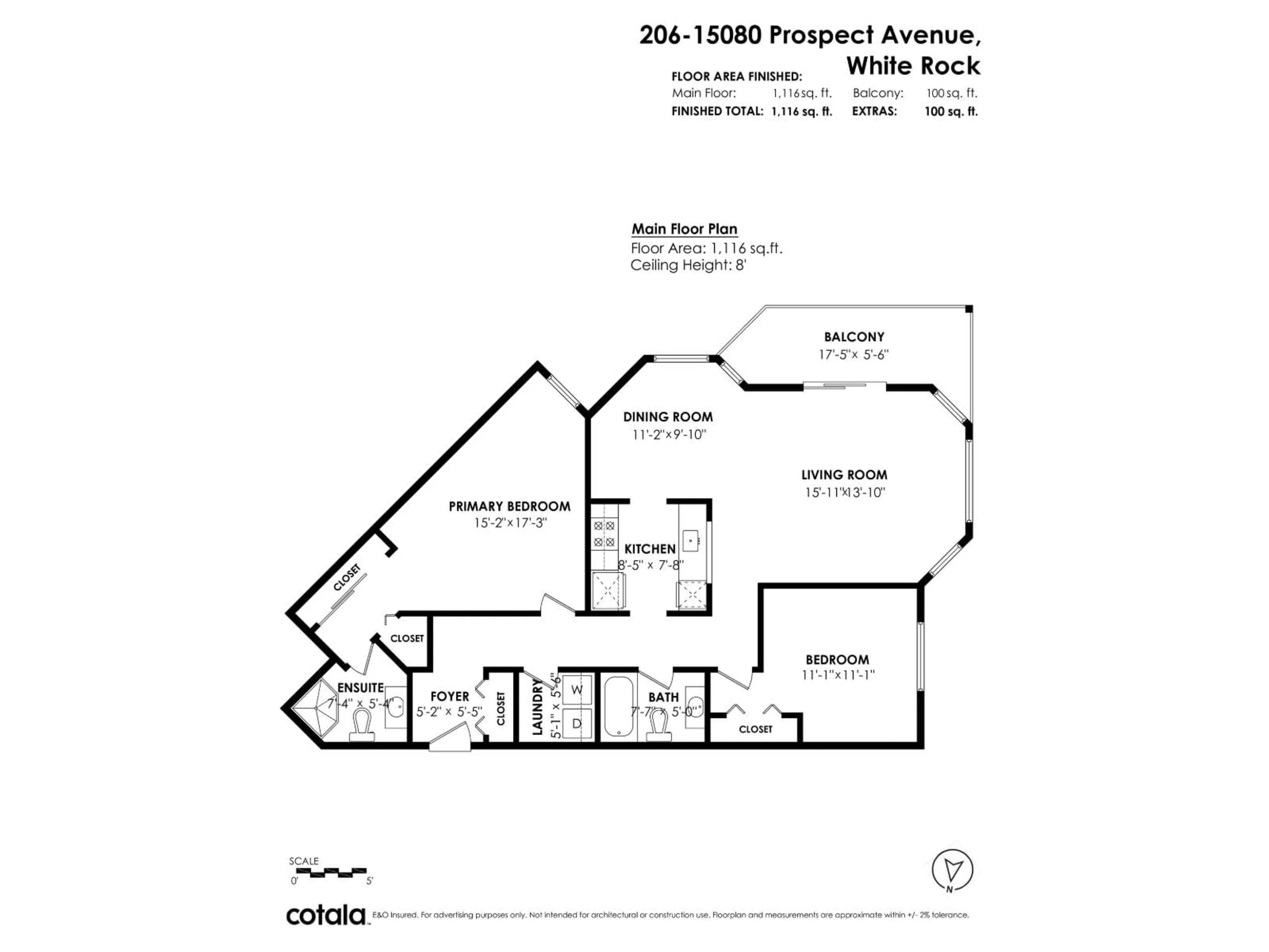 Floor plan for 206 - 15080 PROSPECT AVENUE, White Rock British Columbia V4B2B7