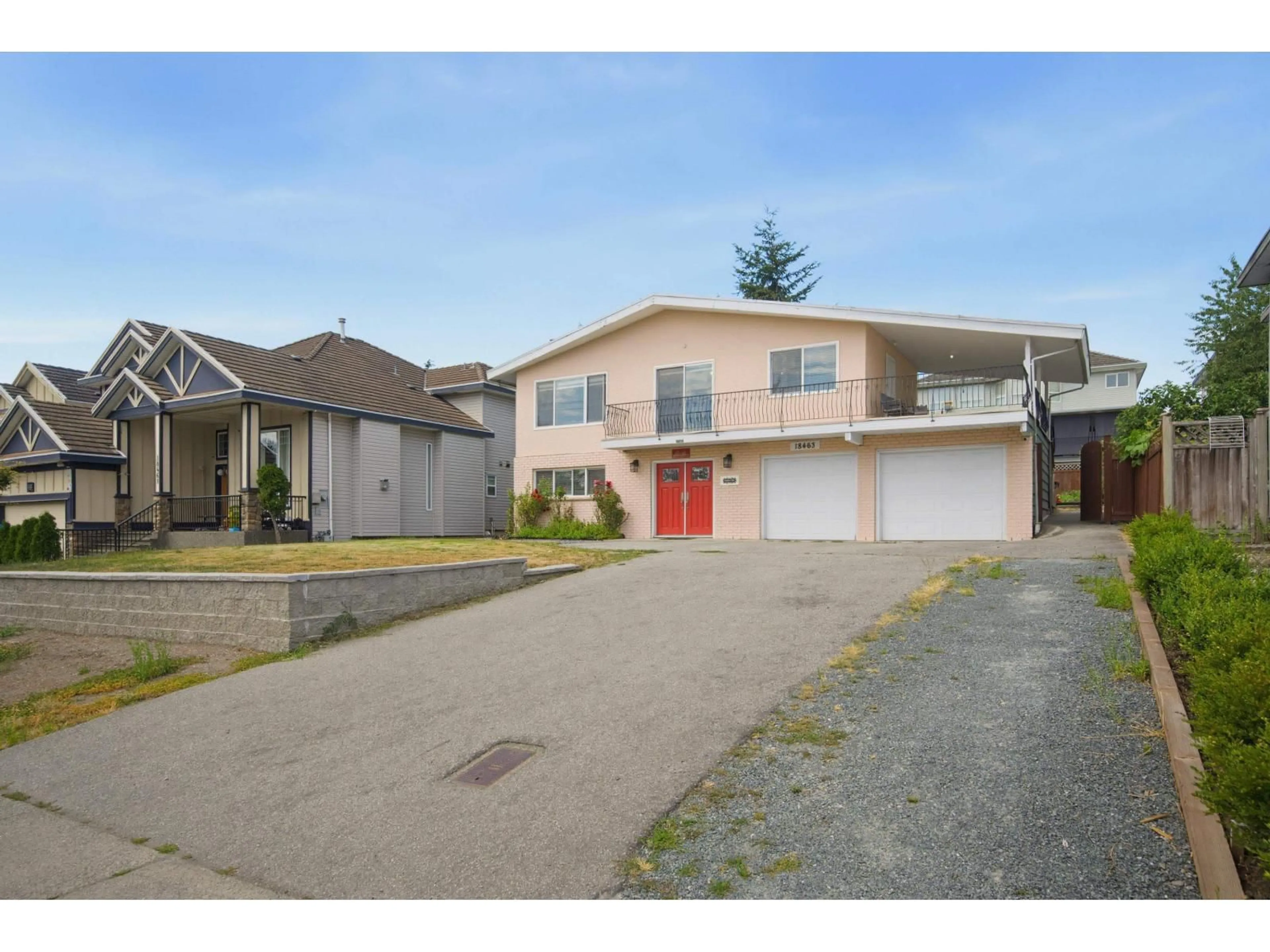 A pic from outside/outdoor area/front of a property/back of a property/a pic from drone, street for 18463 56 AVENUE, Surrey British Columbia V3S8J3