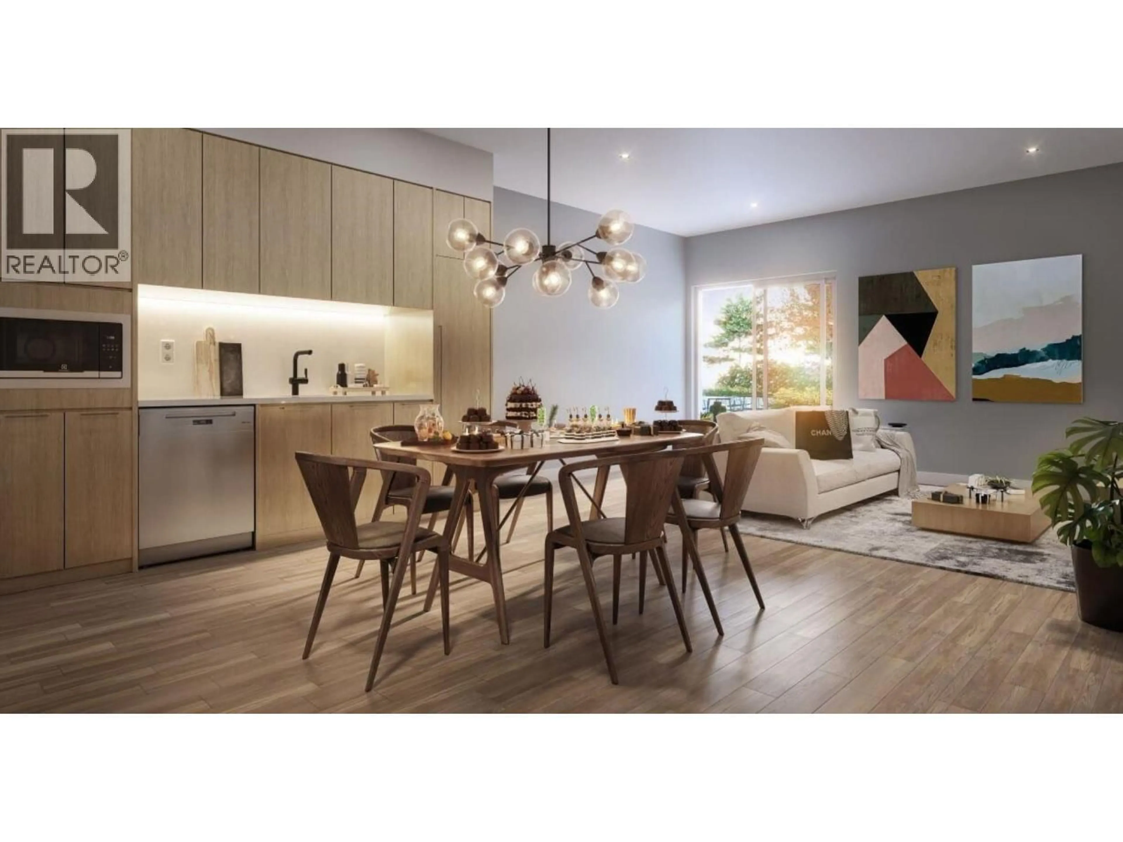 Open concept kitchen, wood/laminate floor for 523 - 82 FIRST STREET, New Westminster British Columbia V3L2G1