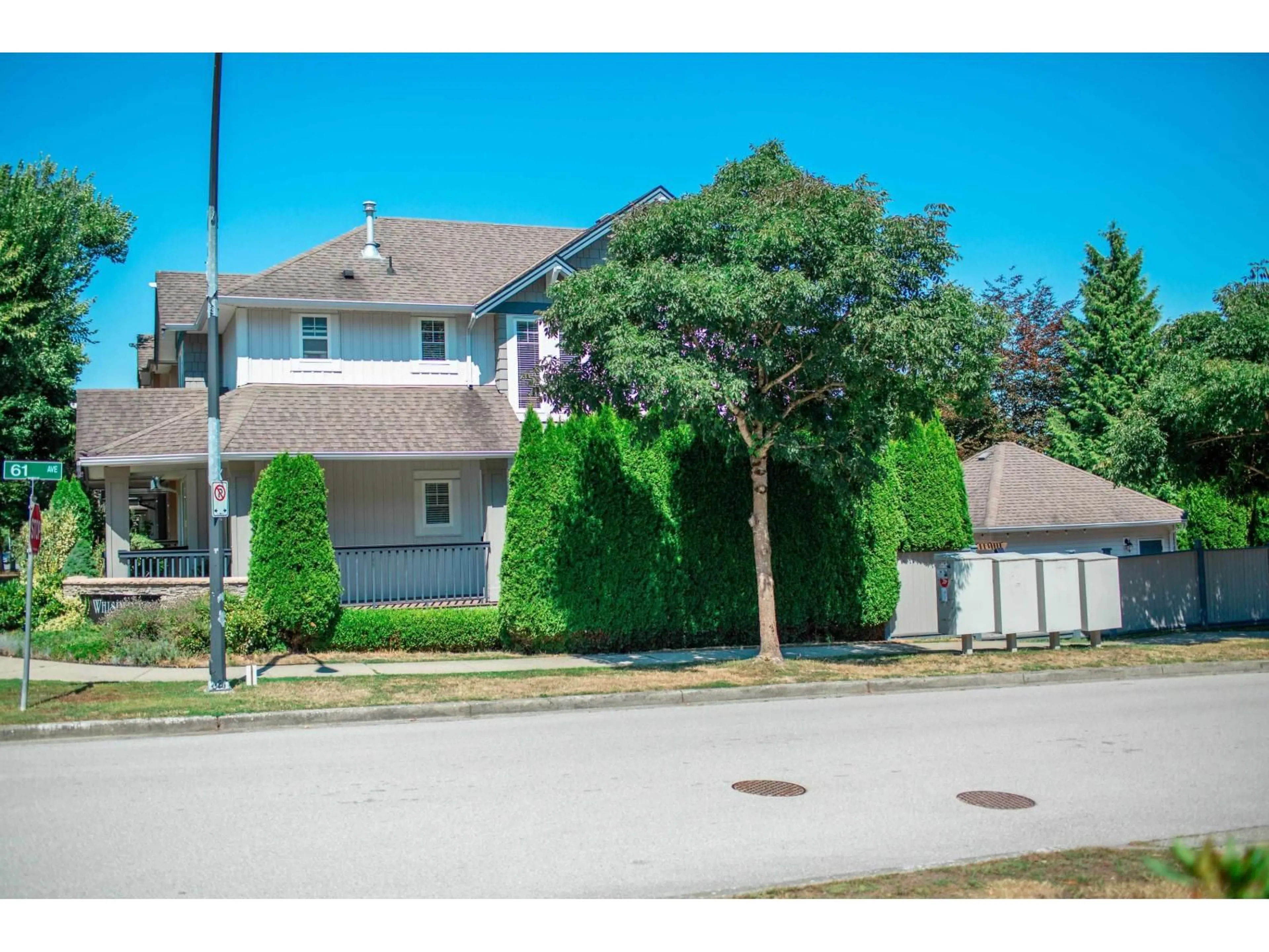 A pic from outside/outdoor area/front of a property/back of a property/a pic from drone, street for 6102 150 STREET, Surrey British Columbia V3S3H8