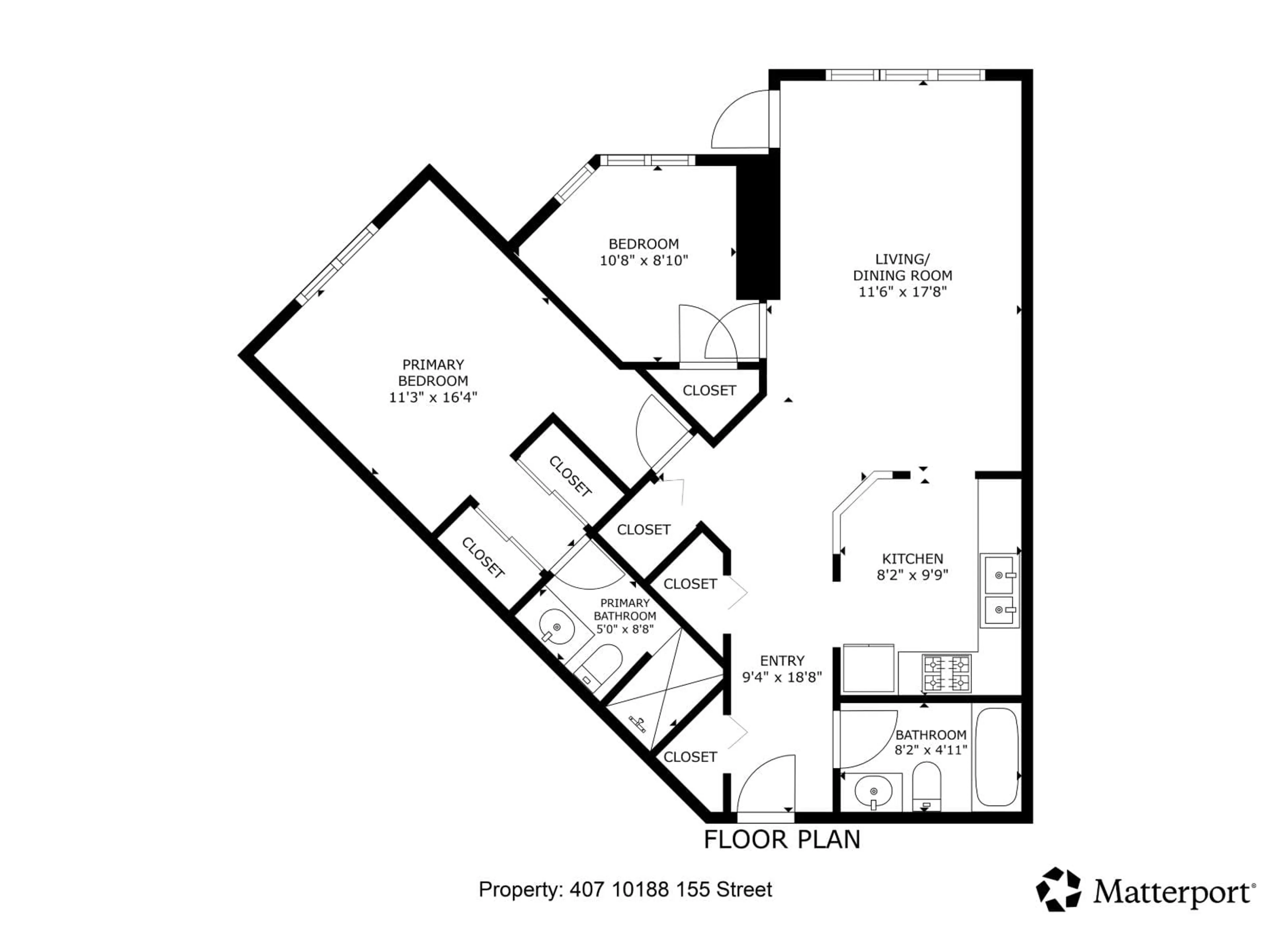 Floor plan for 407 - 10188 155TH STREET, Surrey British Columbia V3R0R6