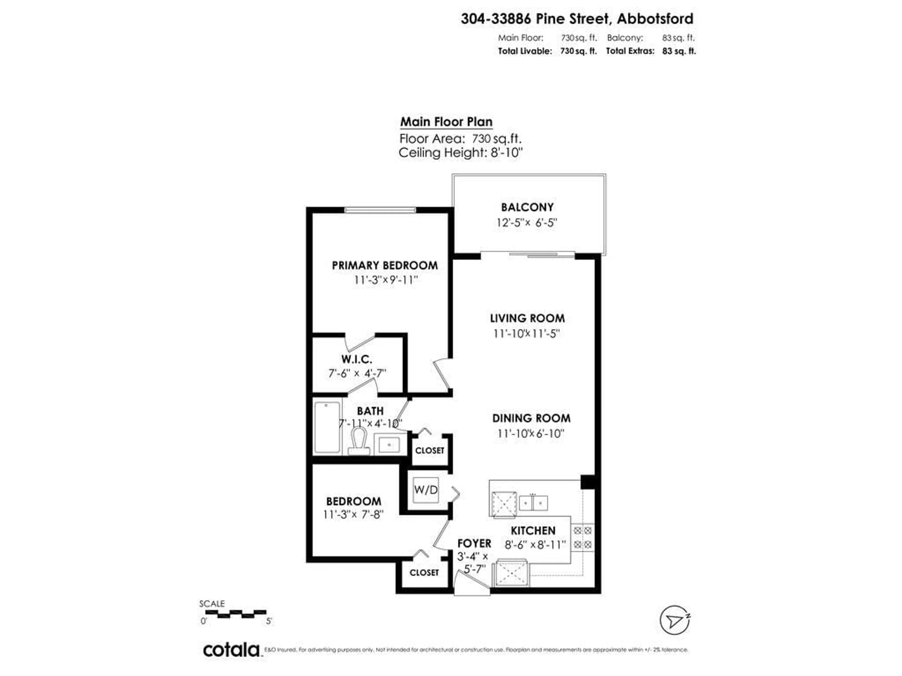 Floor plan for 304 - 33886 PINE STREET, Abbotsford British Columbia V2S0N9