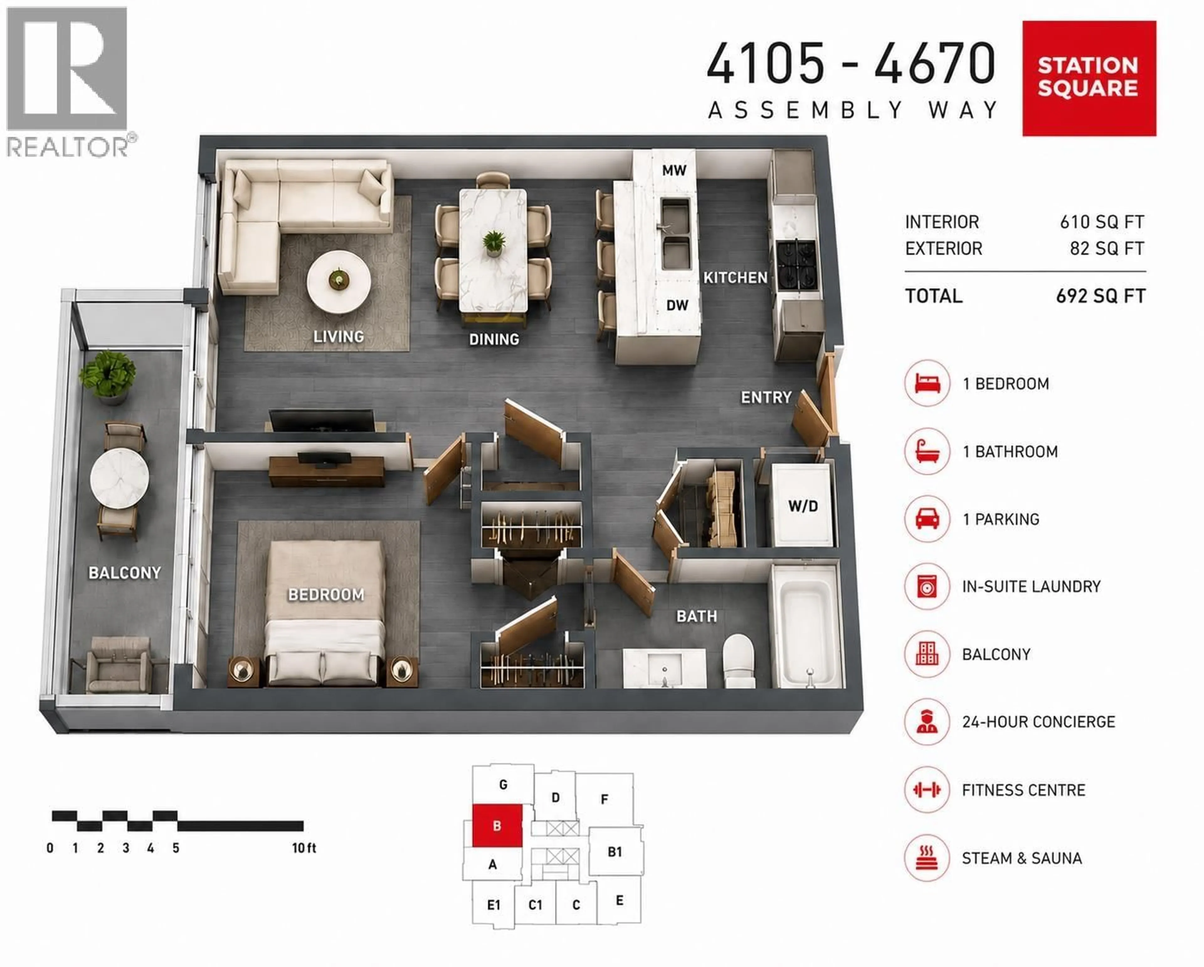 Floor plan for 4105 - 4670 ASSEMBLY WAY, Burnaby British Columbia V5H0H3