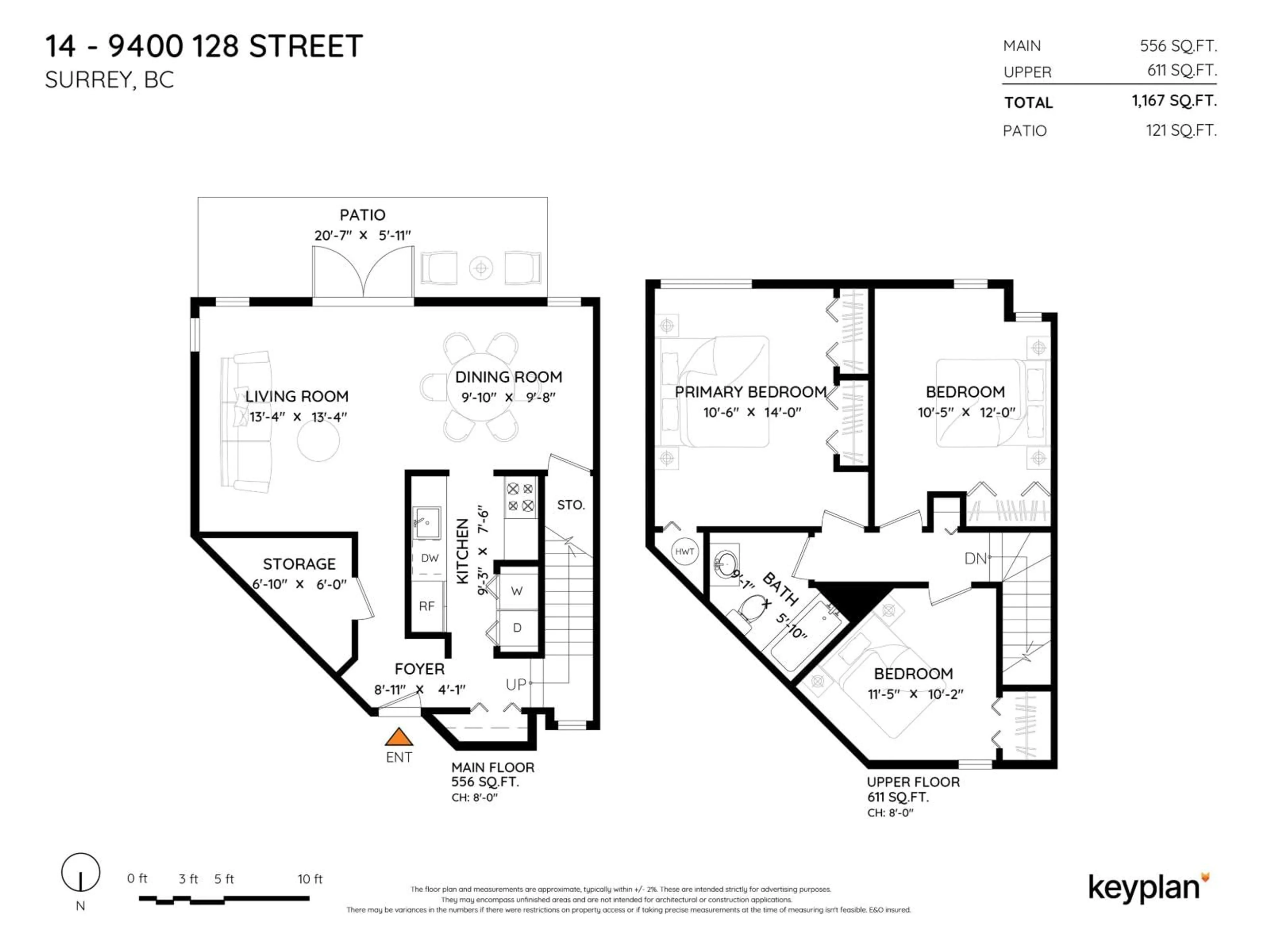 Floor plan for 14 - 9400 128 STREET, Surrey British Columbia V3V5N4