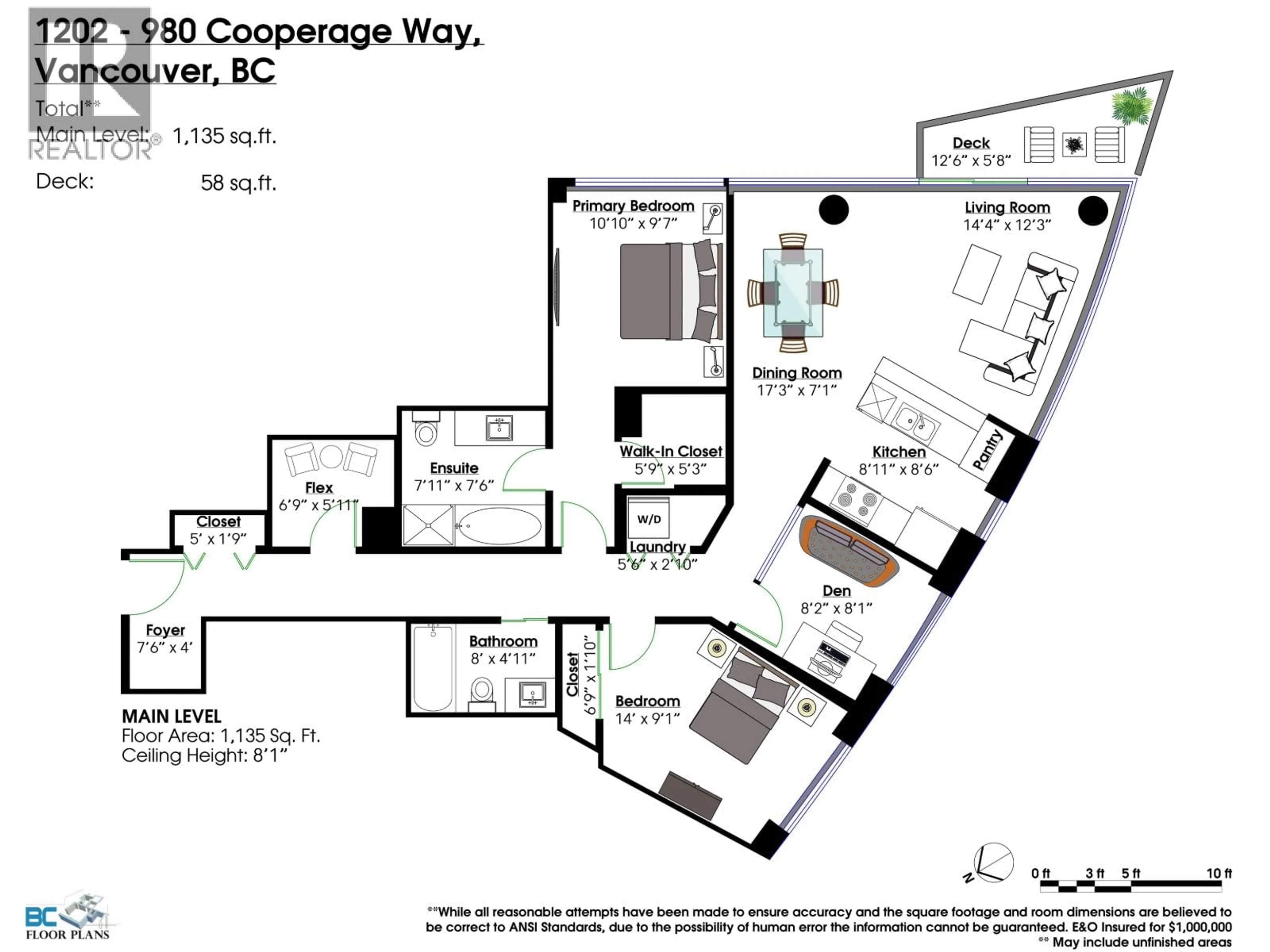 Floor plan for 1202 - 980 COOPERAGE WAY, Vancouver British Columbia V6B0C3