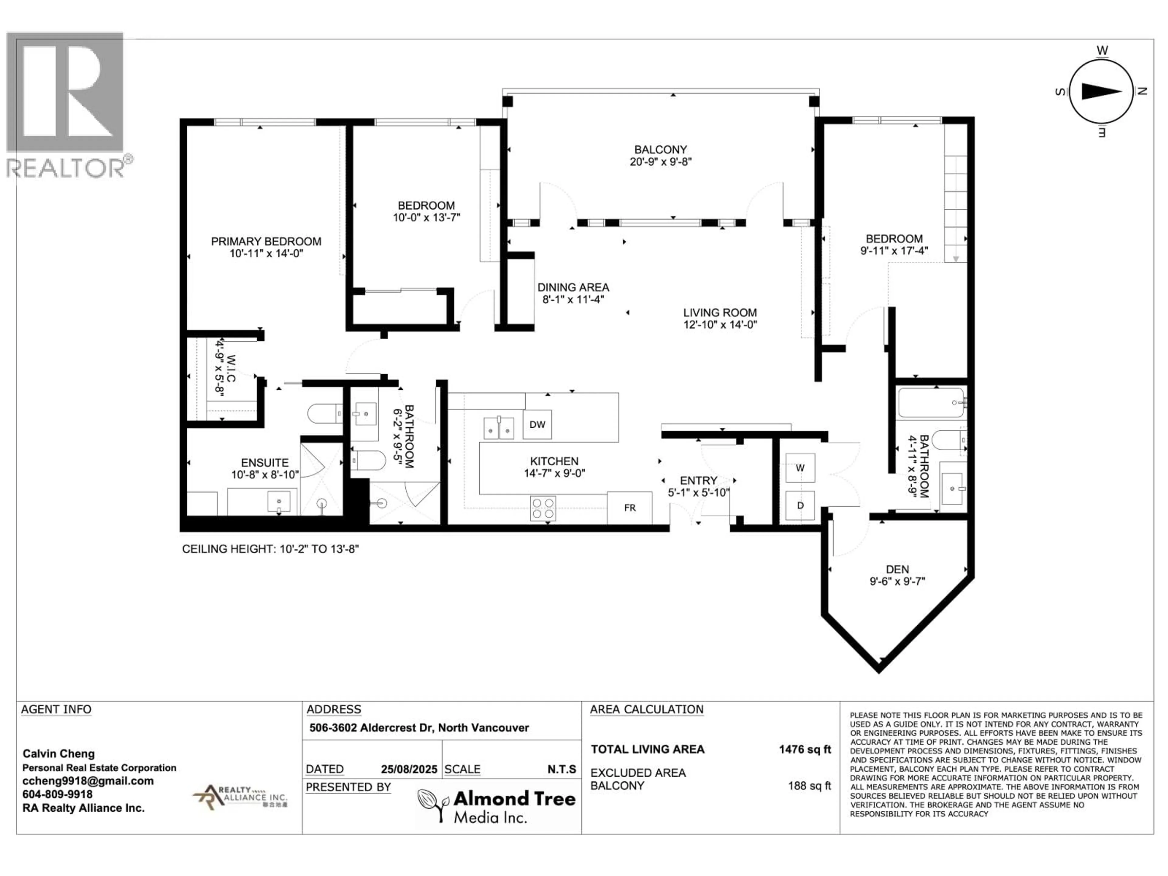 Floor plan for 506 - 3602 ALDERCREST DRIVE, North Vancouver British Columbia V7G0A2