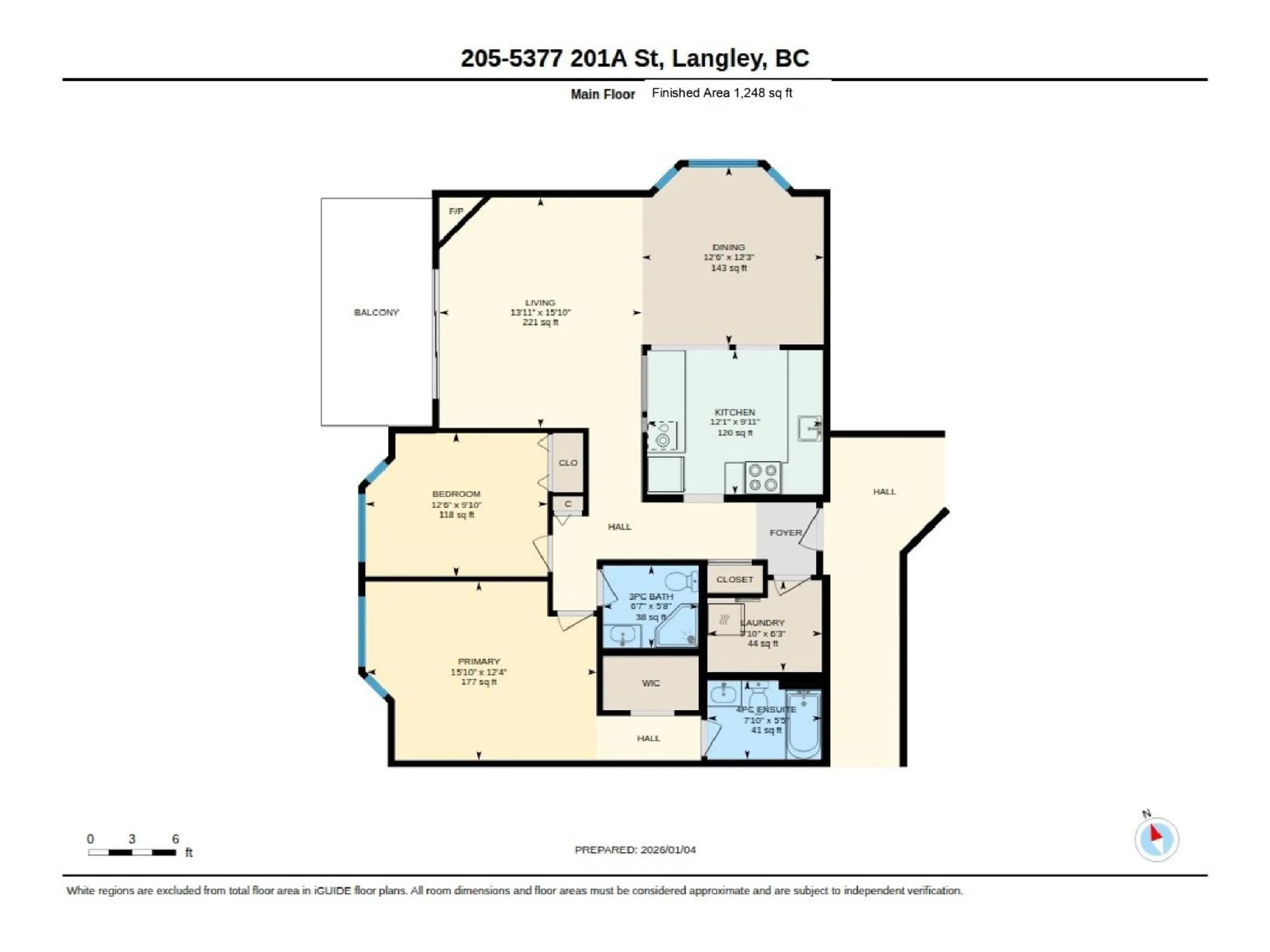 Floor plan for 205 - 5377 201A STREET, Langley British Columbia V3A1S7