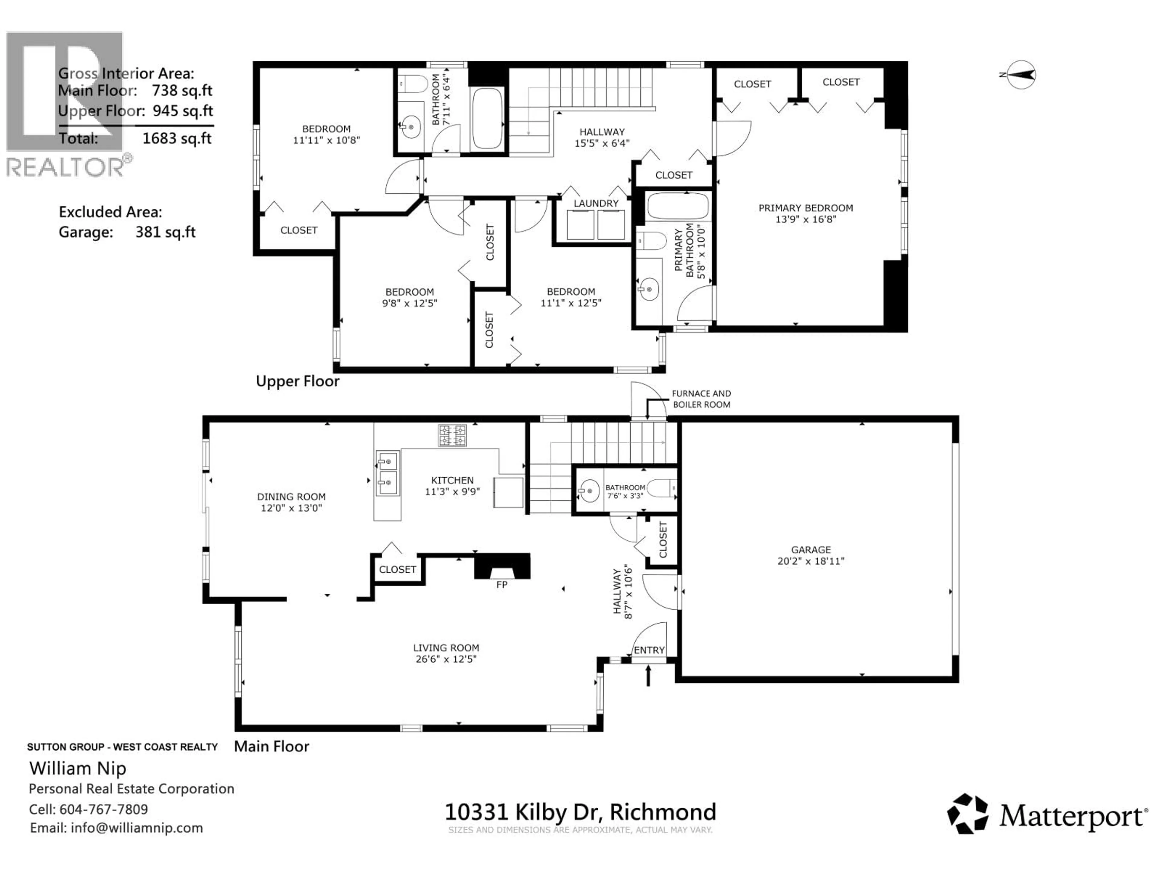 Floor plan for 10331 KILBY DRIVE, Richmond British Columbia V6X3Z1