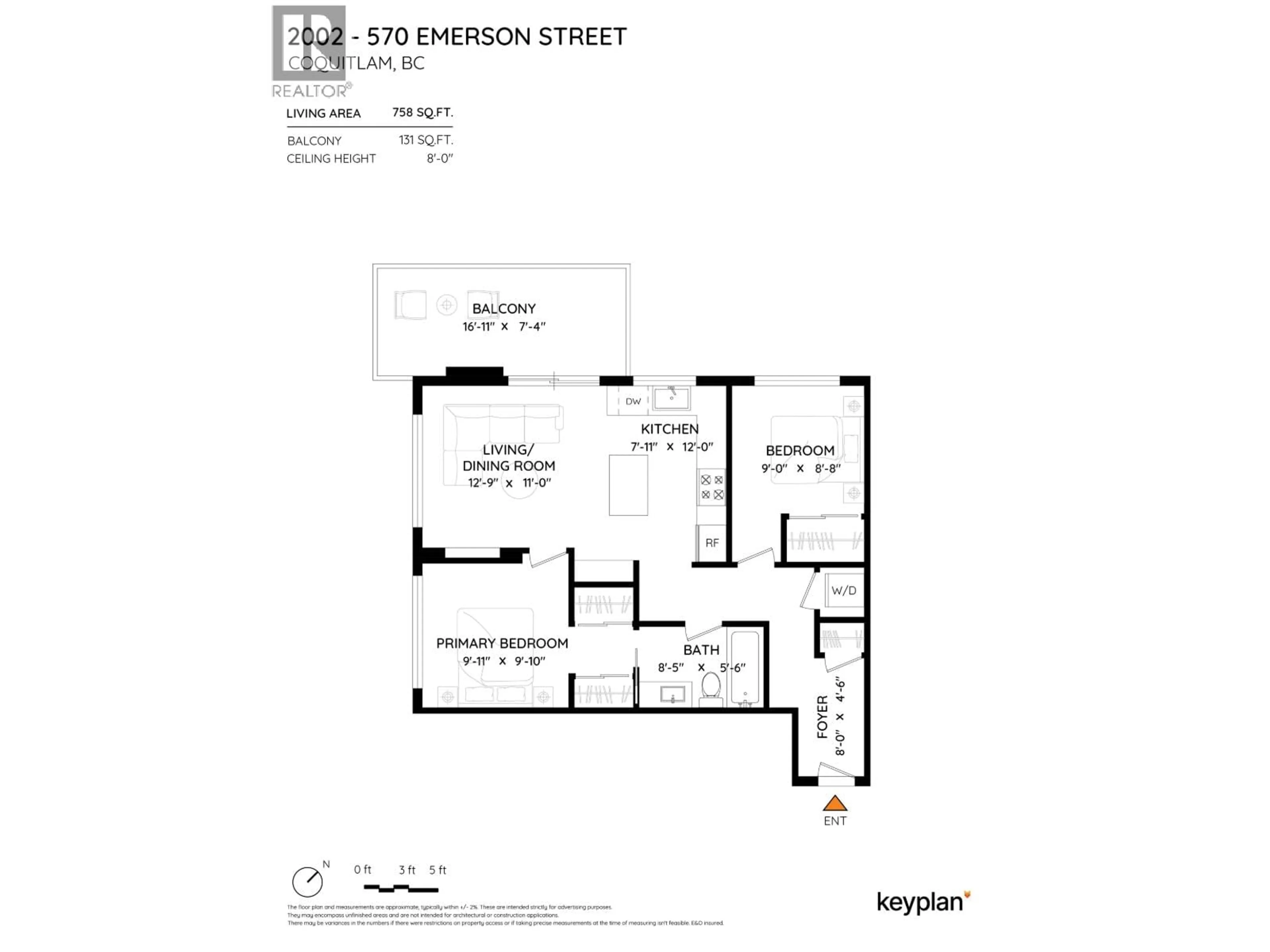 Floor plan for 2002 - 570 EMERSON STREET, Coquitlam British Columbia V3J0G3