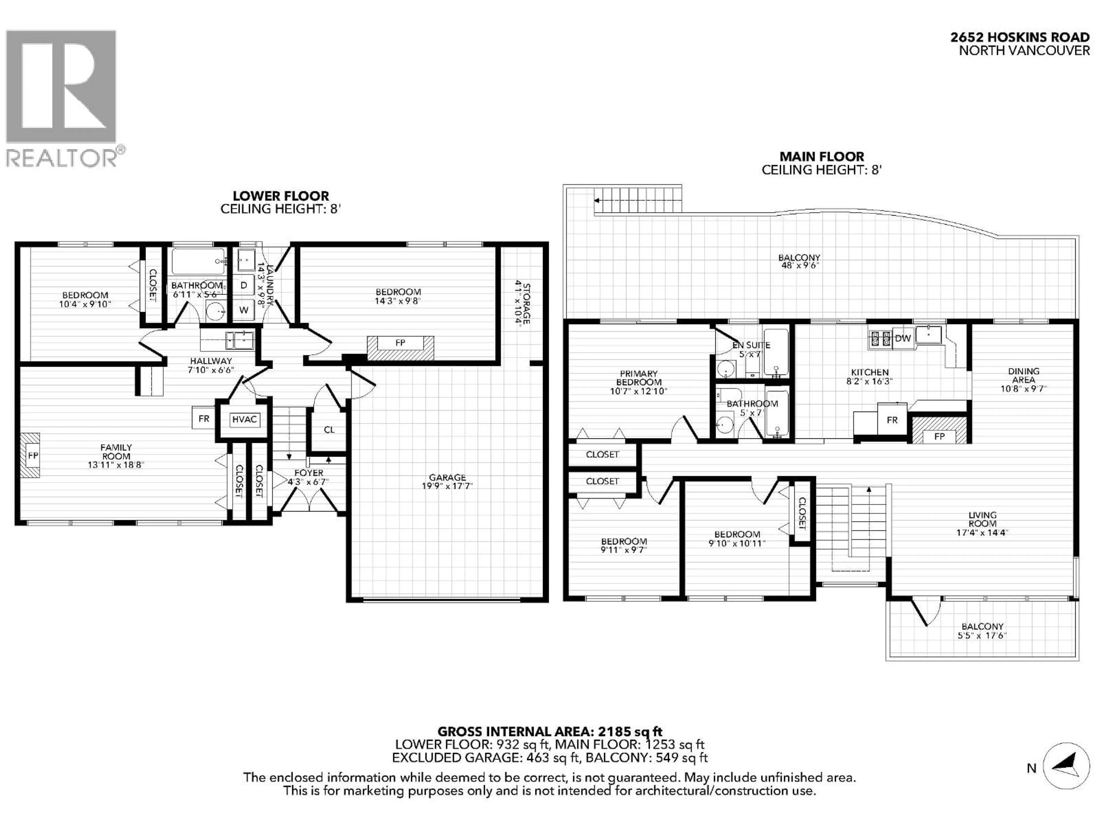 Floor plan for 2652 HOSKINS ROAD, North Vancouver British Columbia V7J3A3