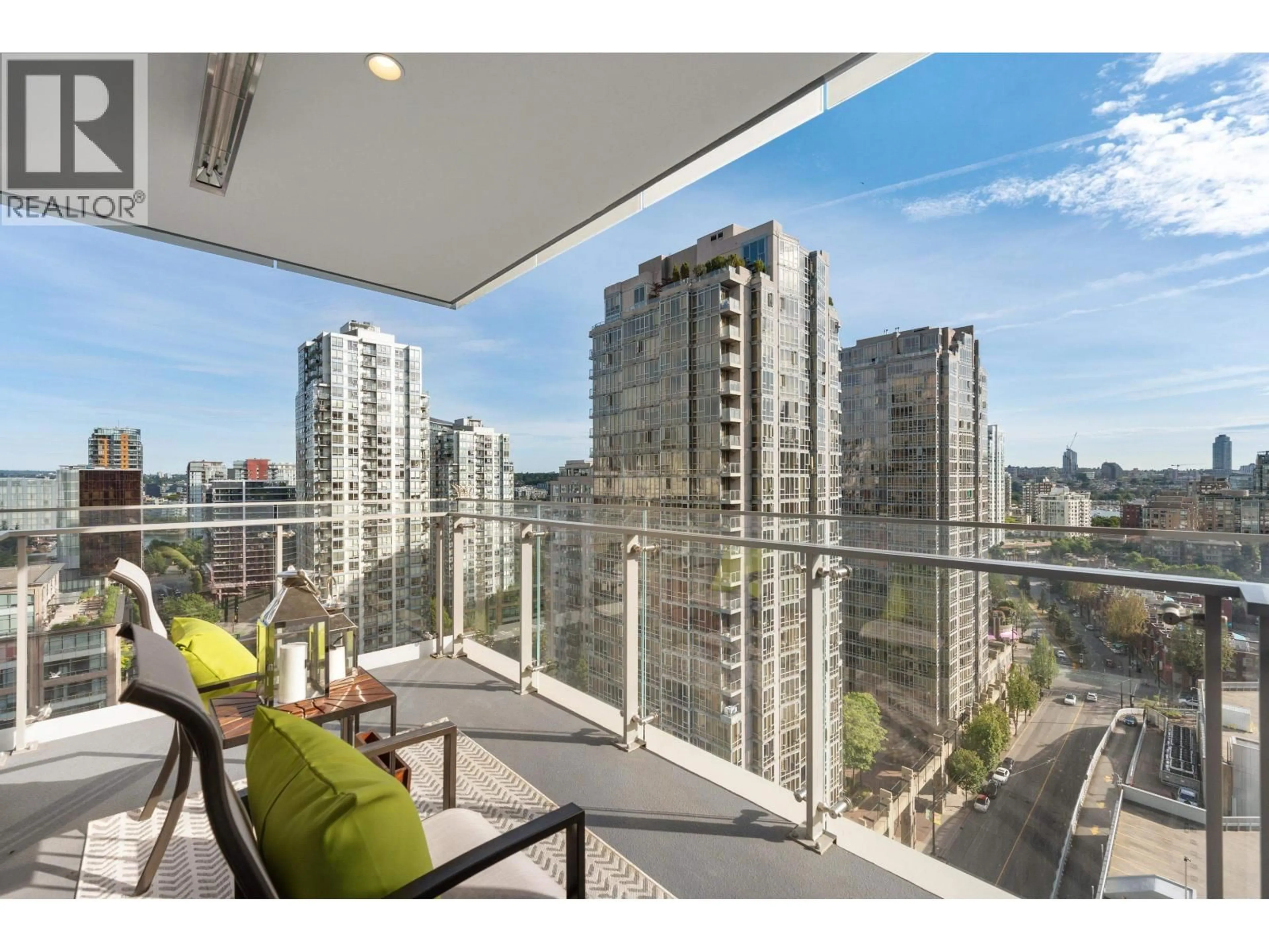 Balcony in the apartment, city buildings view from balcony for 1604 - 885 CAMBIE STREET, Vancouver British Columbia V6B0R6