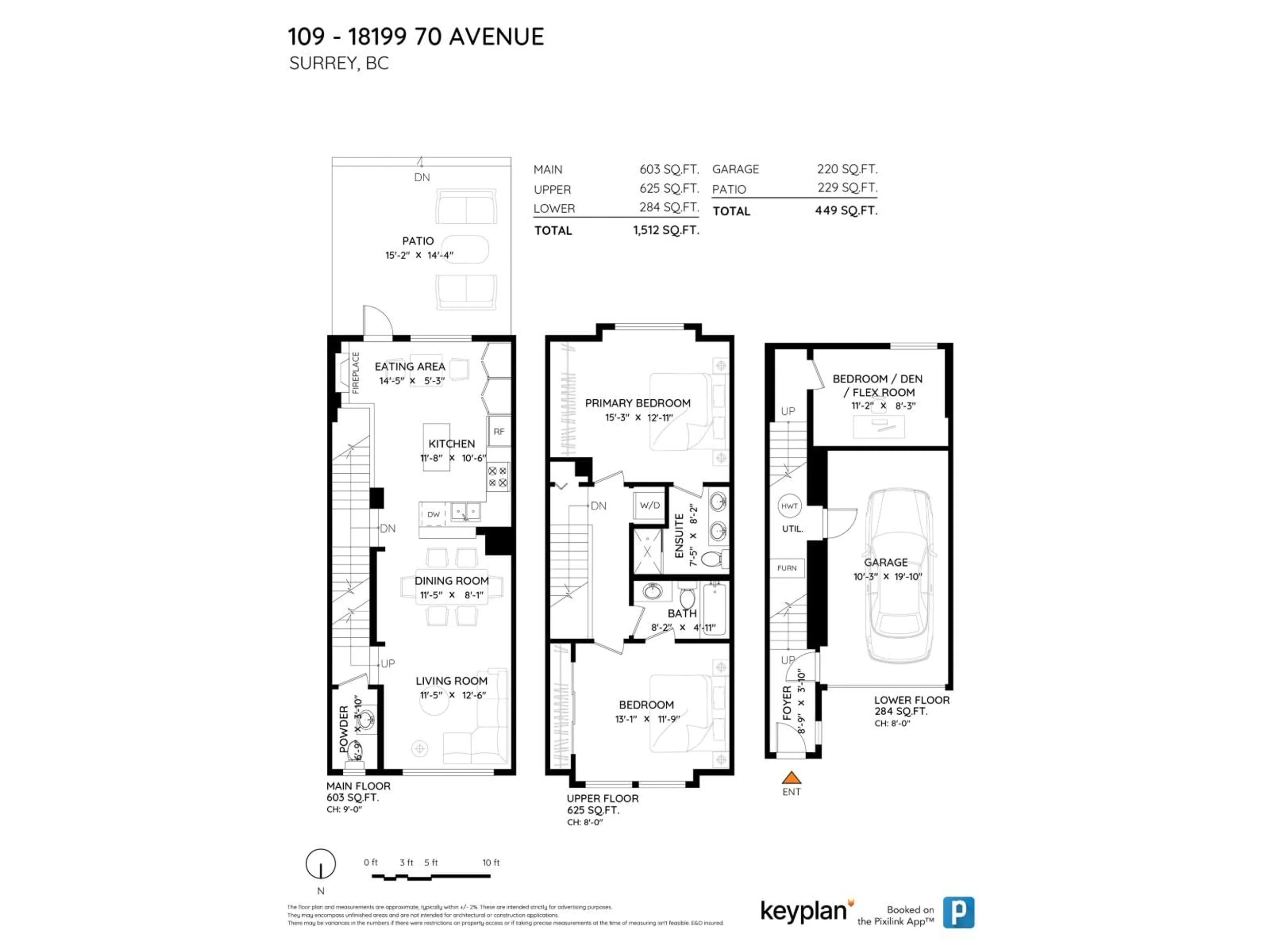 Floor plan for 109 - 18199 70 AVENUE, Surrey British Columbia V3S2N9