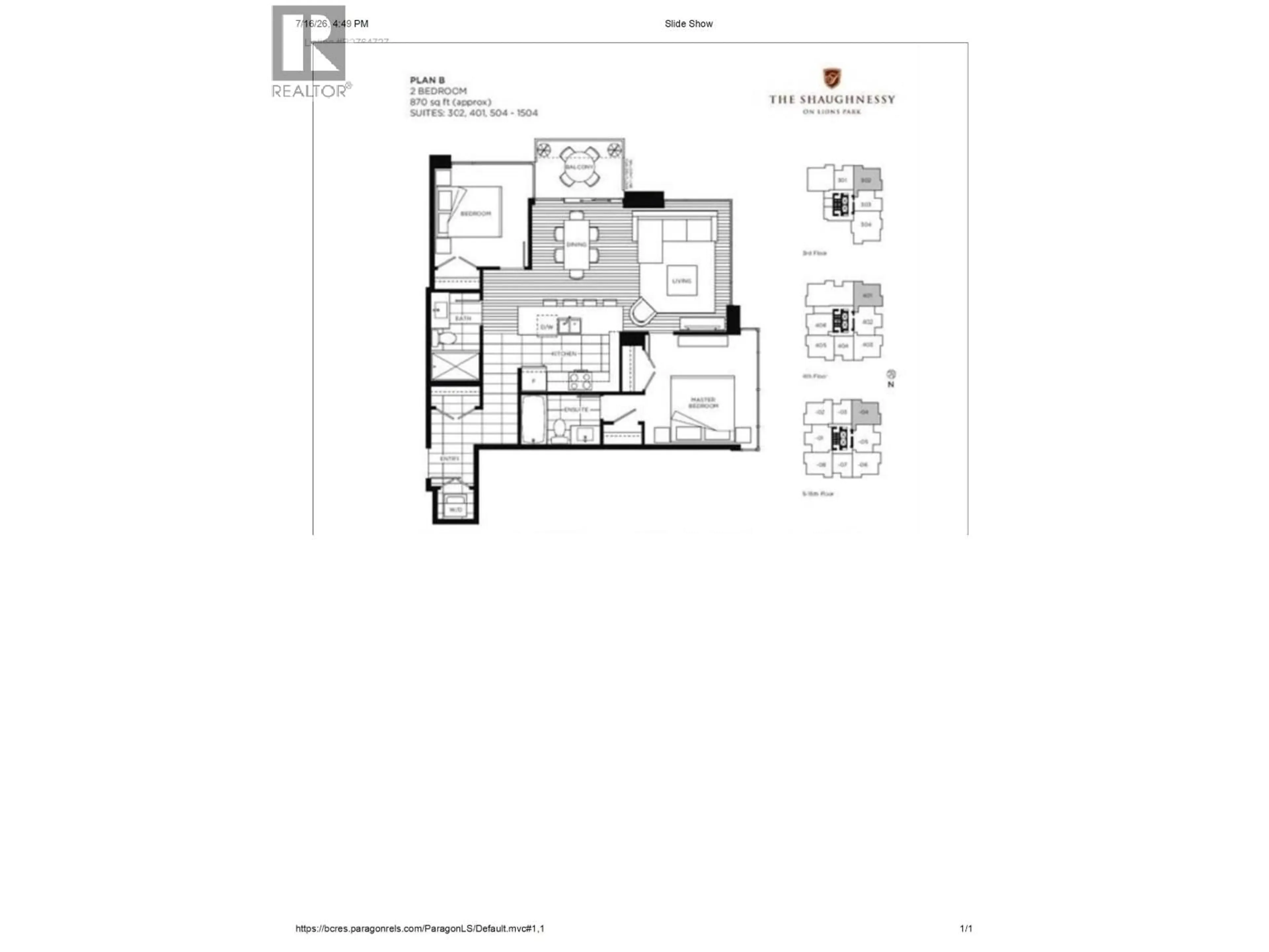 Floor plan for 1404 - 2789 SHAUGHNESSY STREET, Port Coquitlam British Columbia V3C0C3