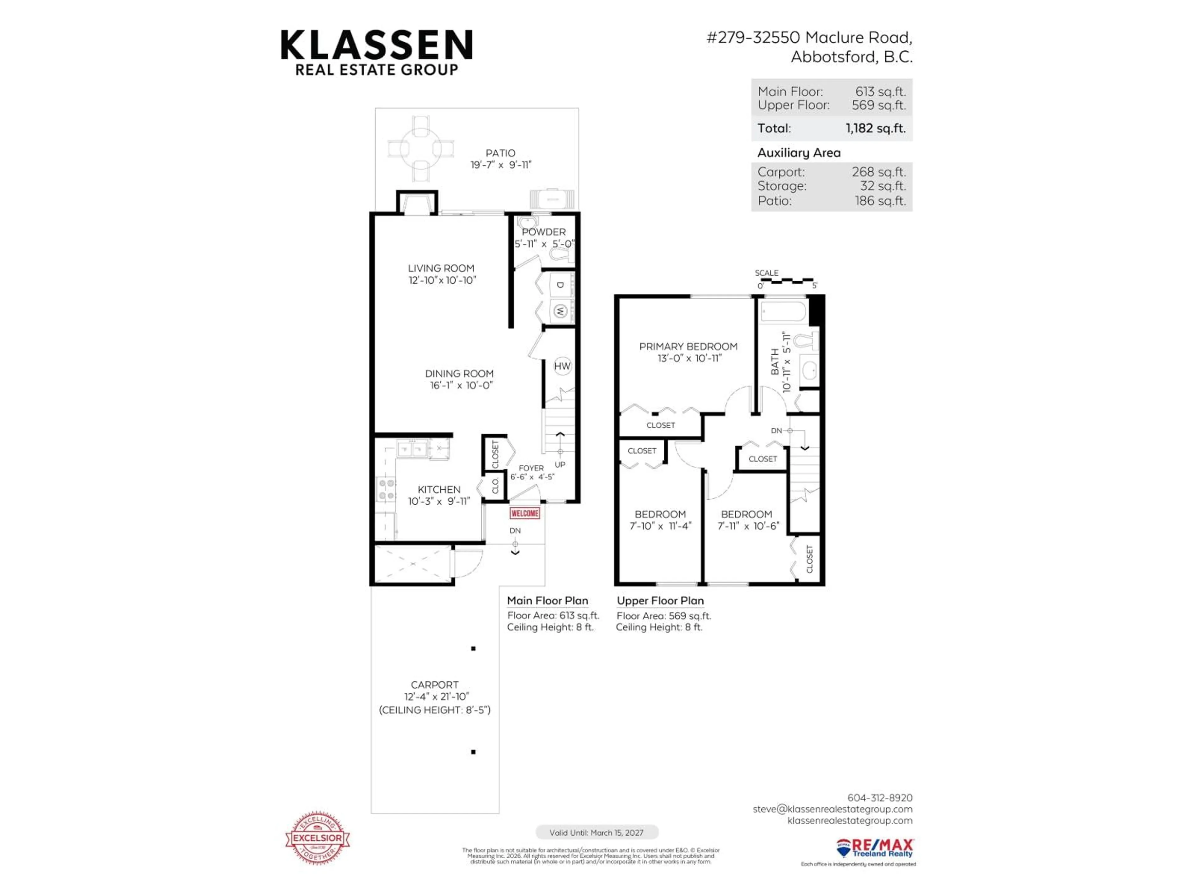 Floor plan for 279 - 32550 MACLURE ROAD, Abbotsford British Columbia V2T4N3
