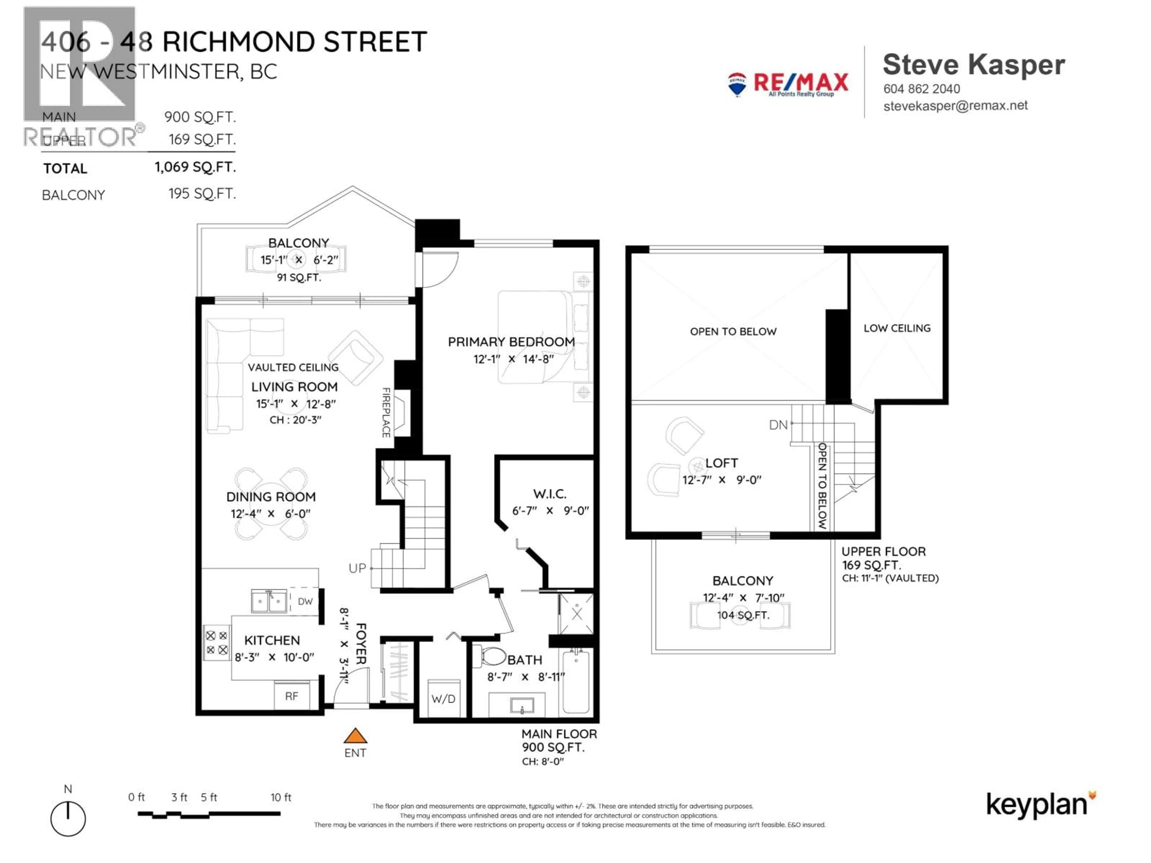 Floor plan for 406 - 48 RICHMOND STREET, New Westminster British Columbia V3L5P4