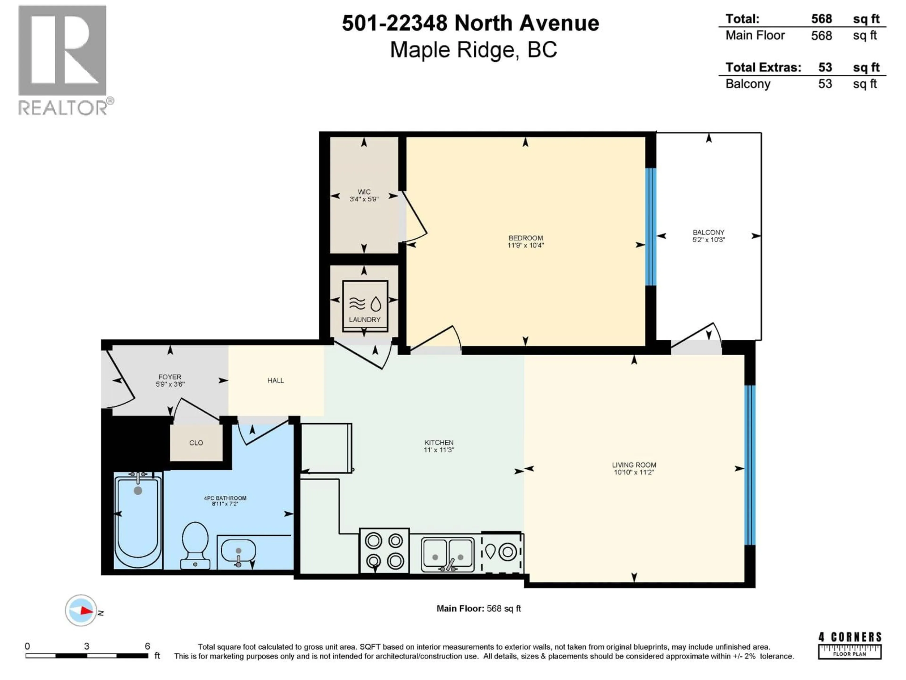 Floor plan for 501 - 22348 NORTH AVENUE, Maple Ridge British Columbia V2X8T2