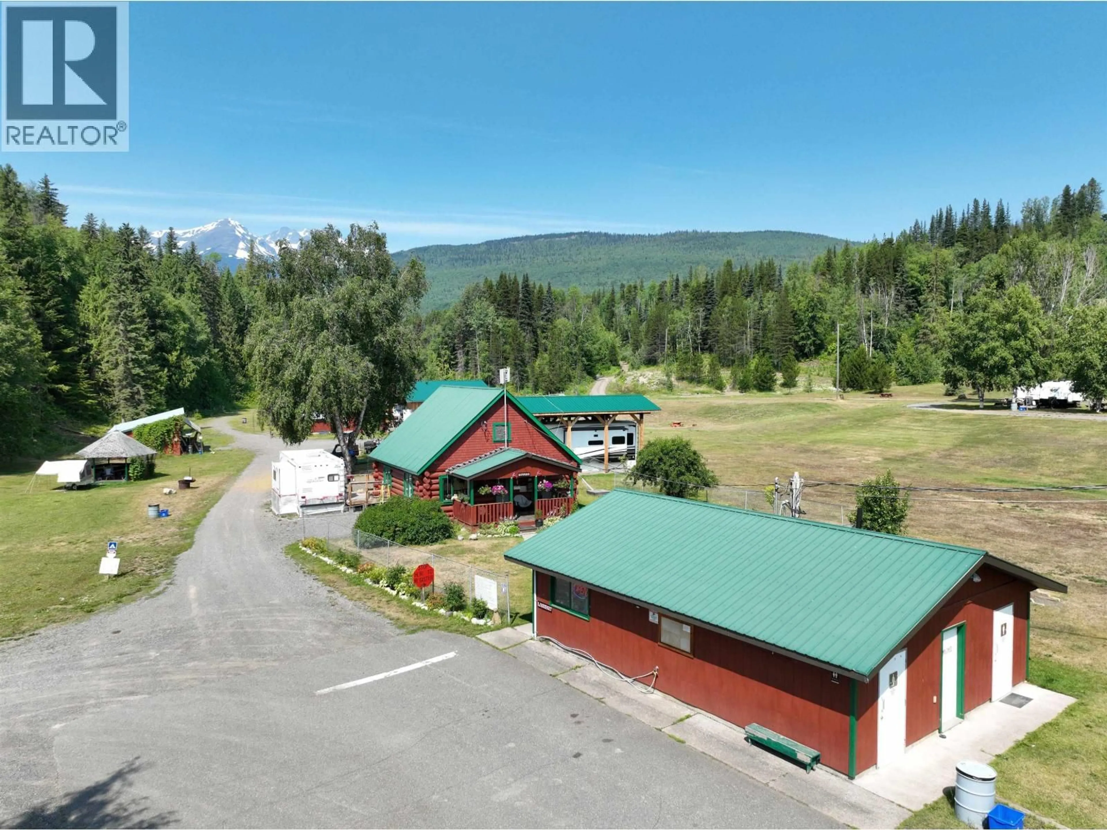 A pic from outside/outdoor area/front of a property/back of a property/a pic from drone, mountain view for 1535 BARCALOW ROAD, Kitwanga British Columbia V0J1Y5