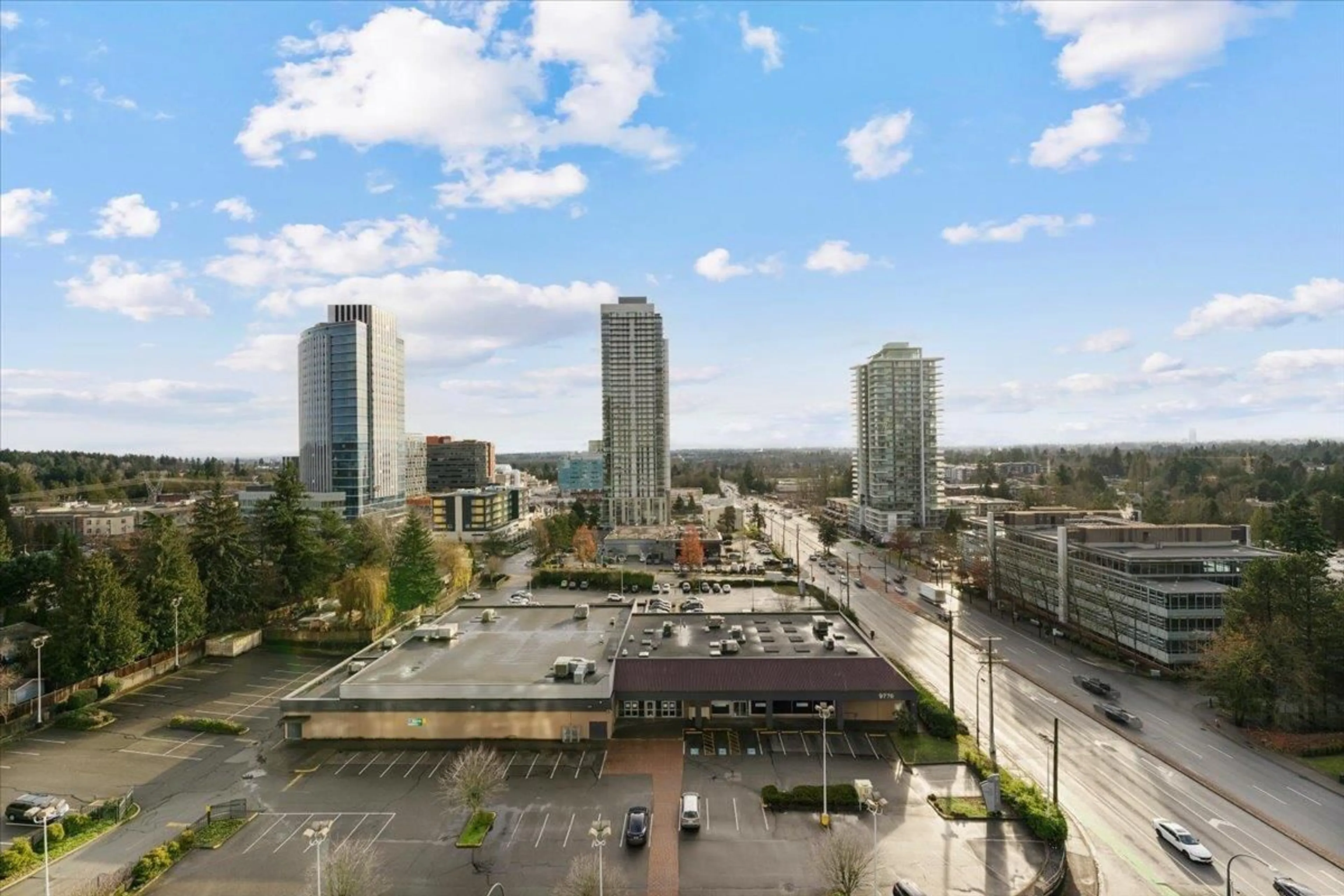 Patio, city buildings view from balcony for 1212 - 13615 FRASER HIGHWAY, Surrey British Columbia V3T0P7