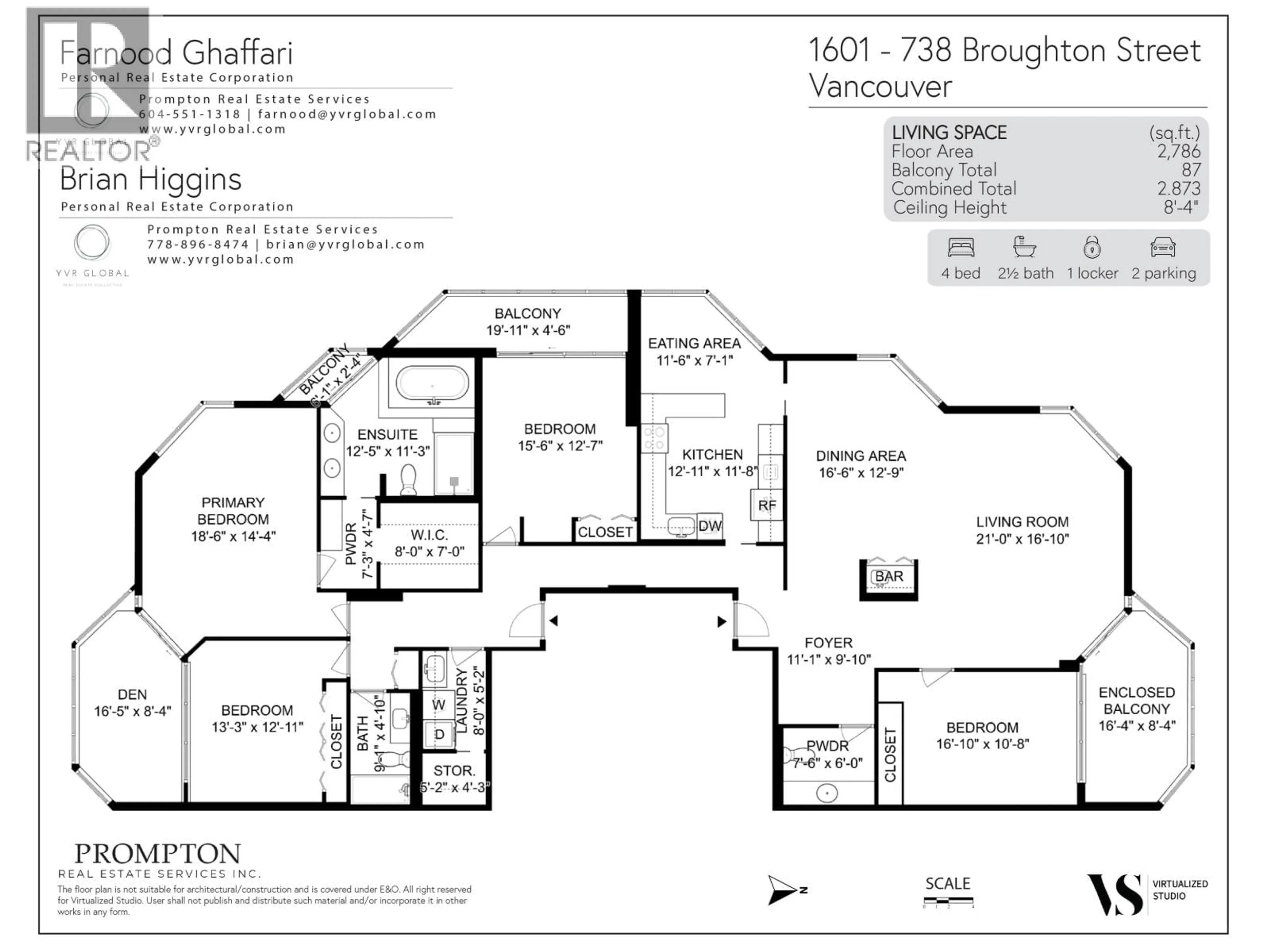 Floor plan for 1601 - 738 BROUGHTON STREET, Vancouver British Columbia V6G3A7