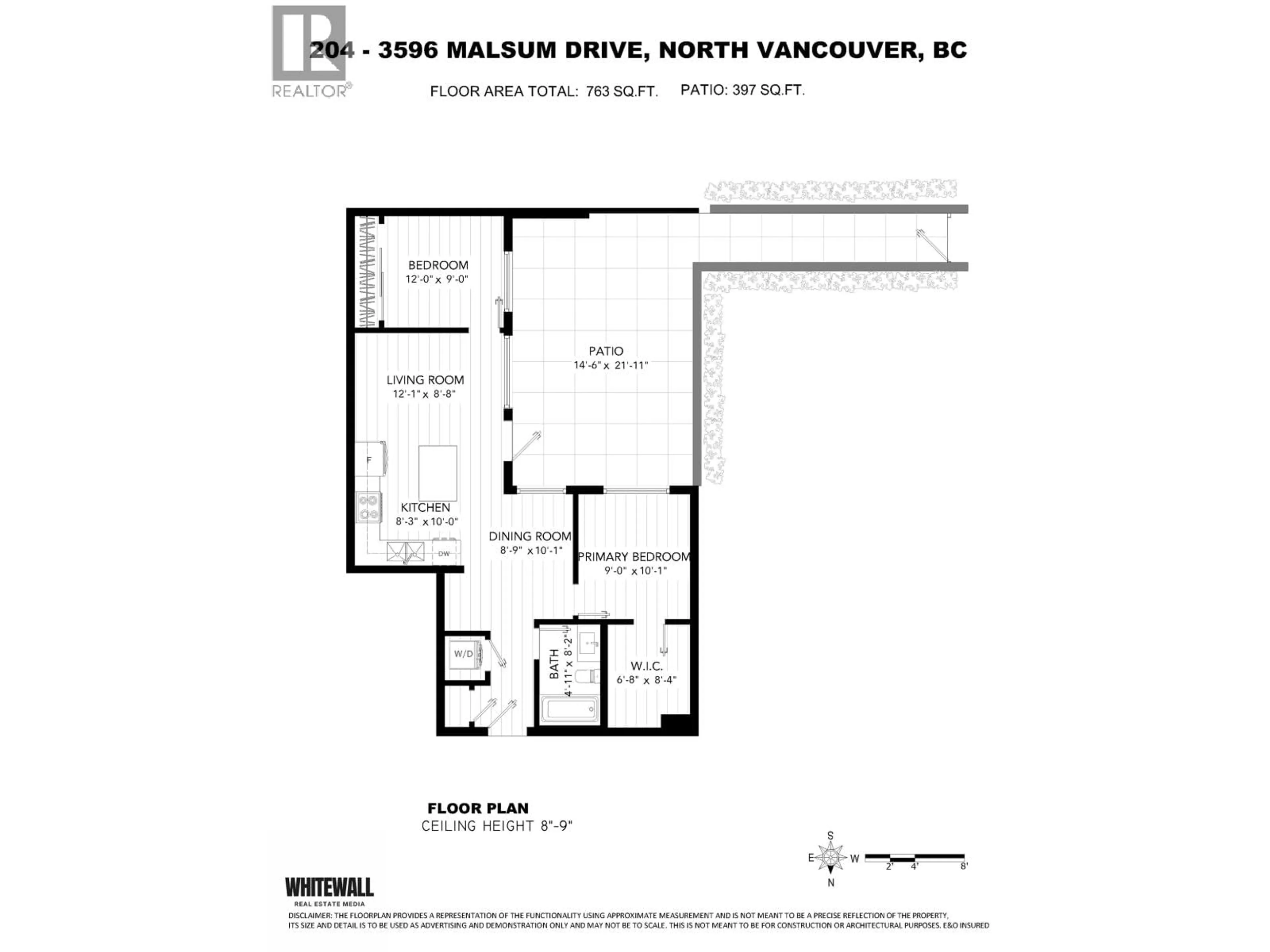 Floor plan for 204 - 3596 MALSUM DRIVE, North Vancouver British Columbia V7G0B5