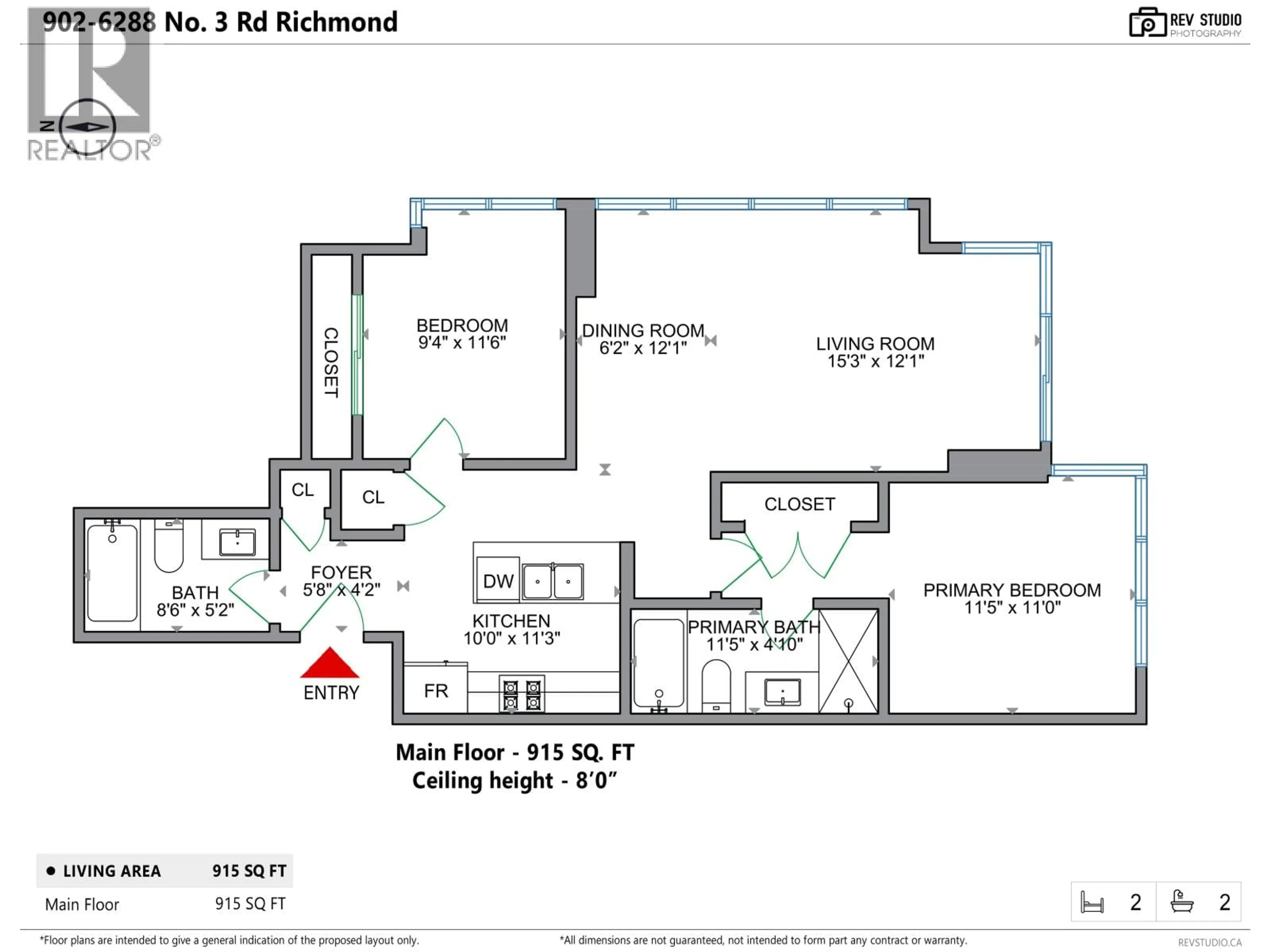 Floor plan for 902 - 6288 NO. 3 ROAD, Richmond British Columbia V6Y0J4
