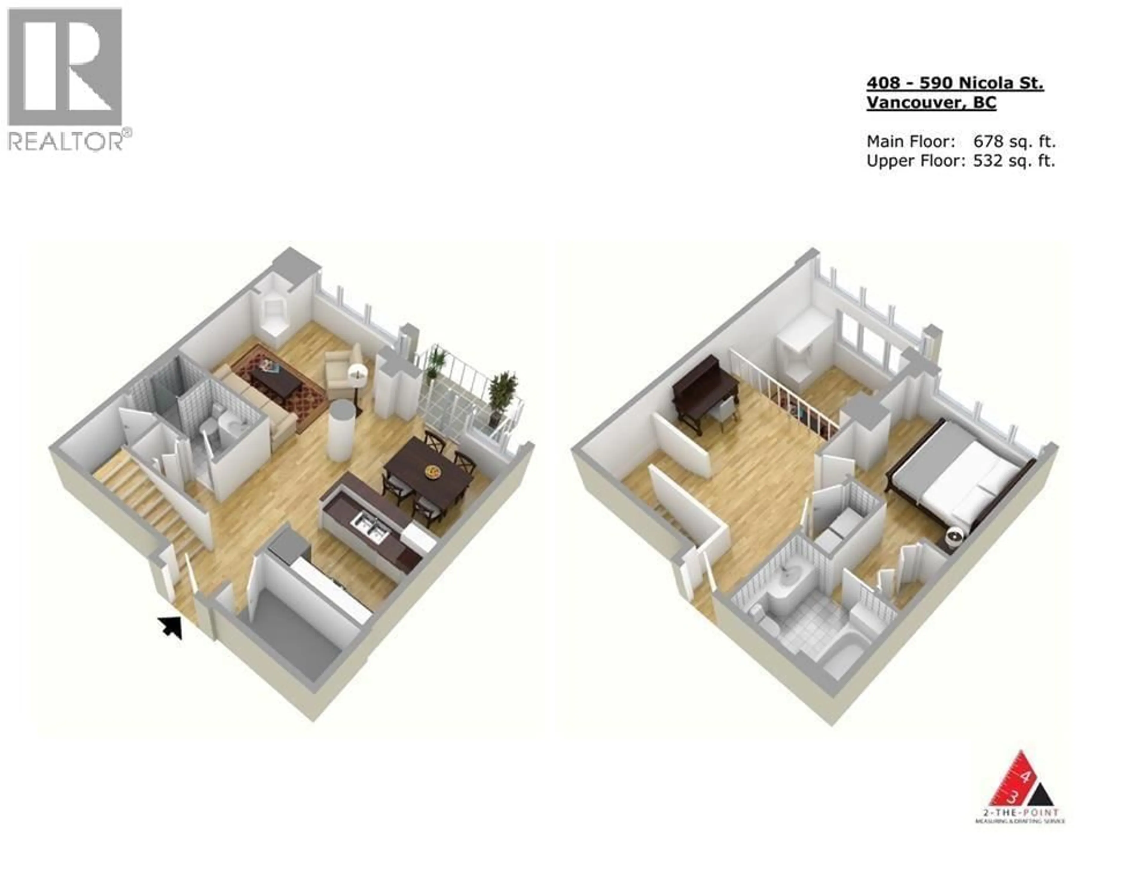 Floor plan for 408 - 590 NICOLA STREET, Vancouver British Columbia V6G3J8
